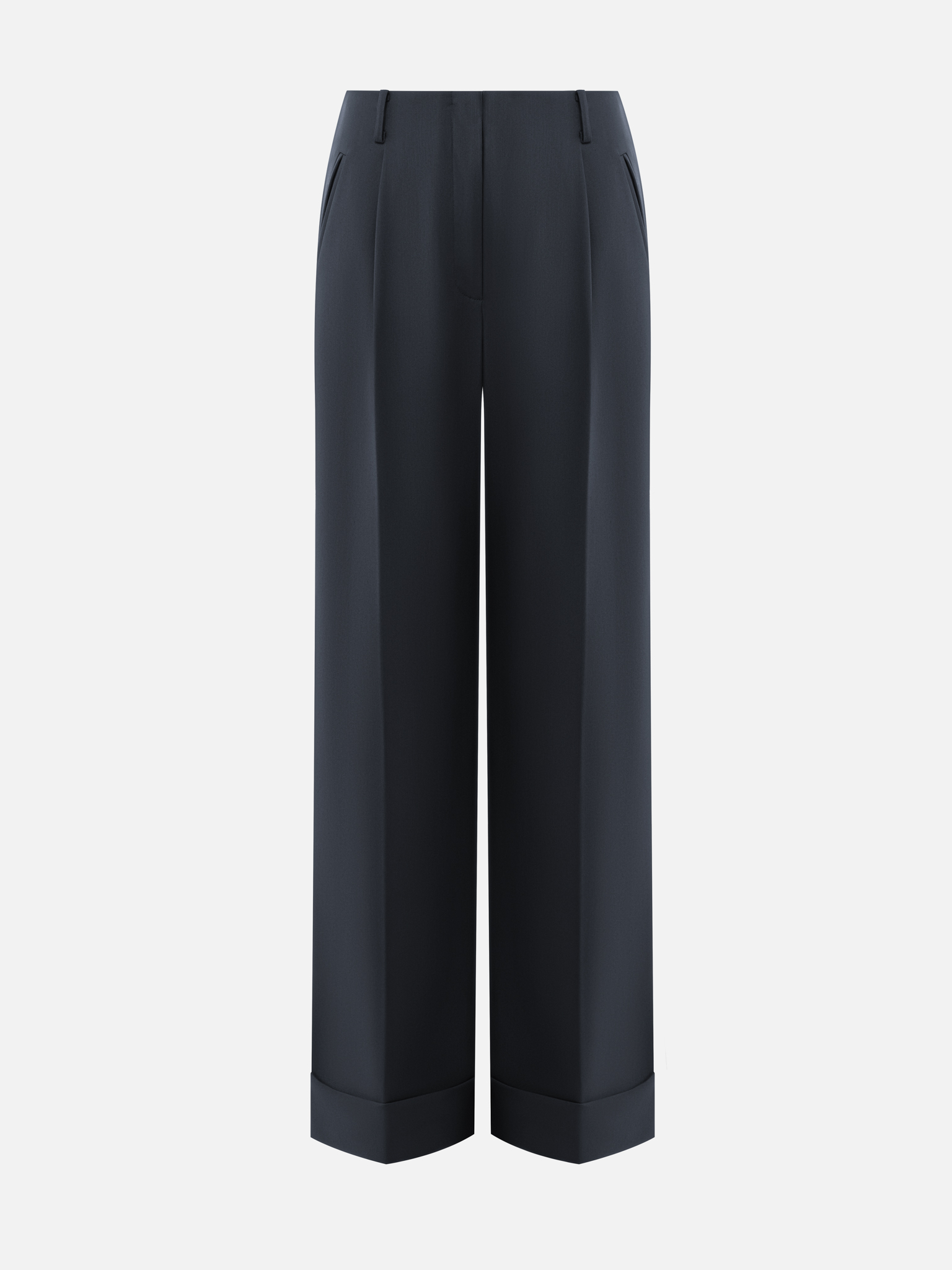 Suiting trousers with waist pleats and lapels