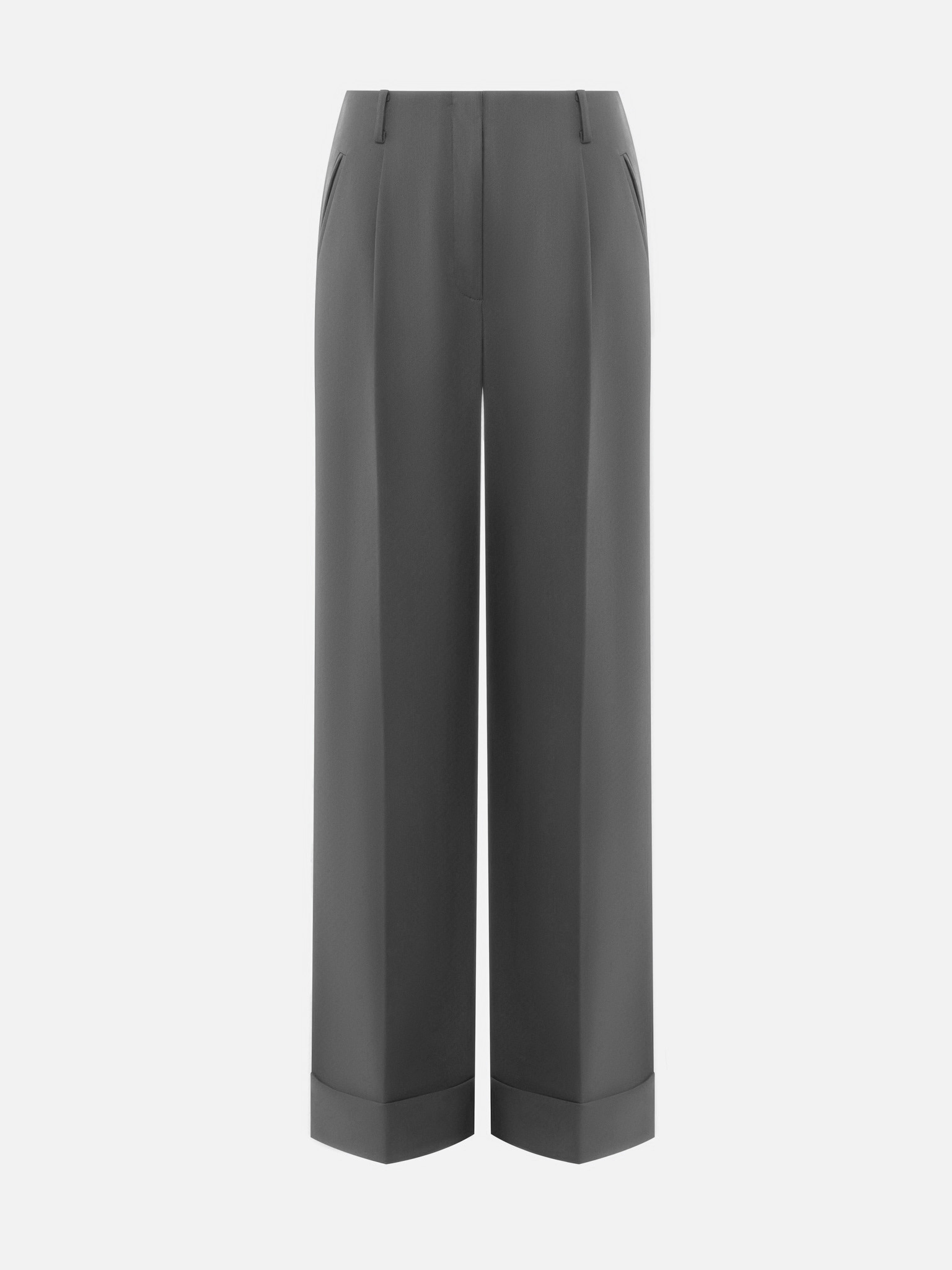 Suiting trousers with waist pleats and lapels