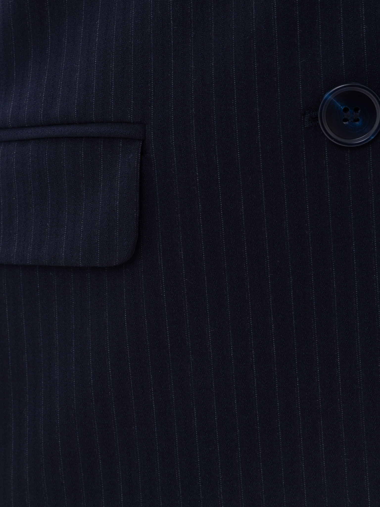 Single-breasted striped jacket with contrasting embroidery on the placket