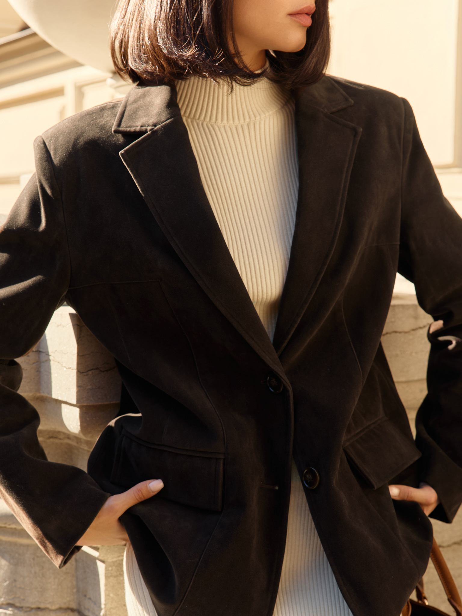 Eco-suede oversize jacket