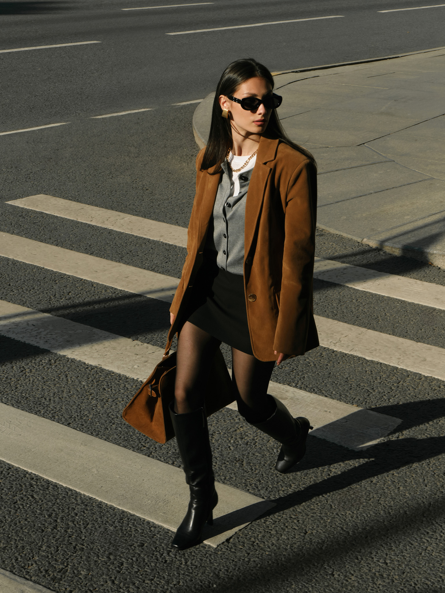 Eco-suede oversize jacket