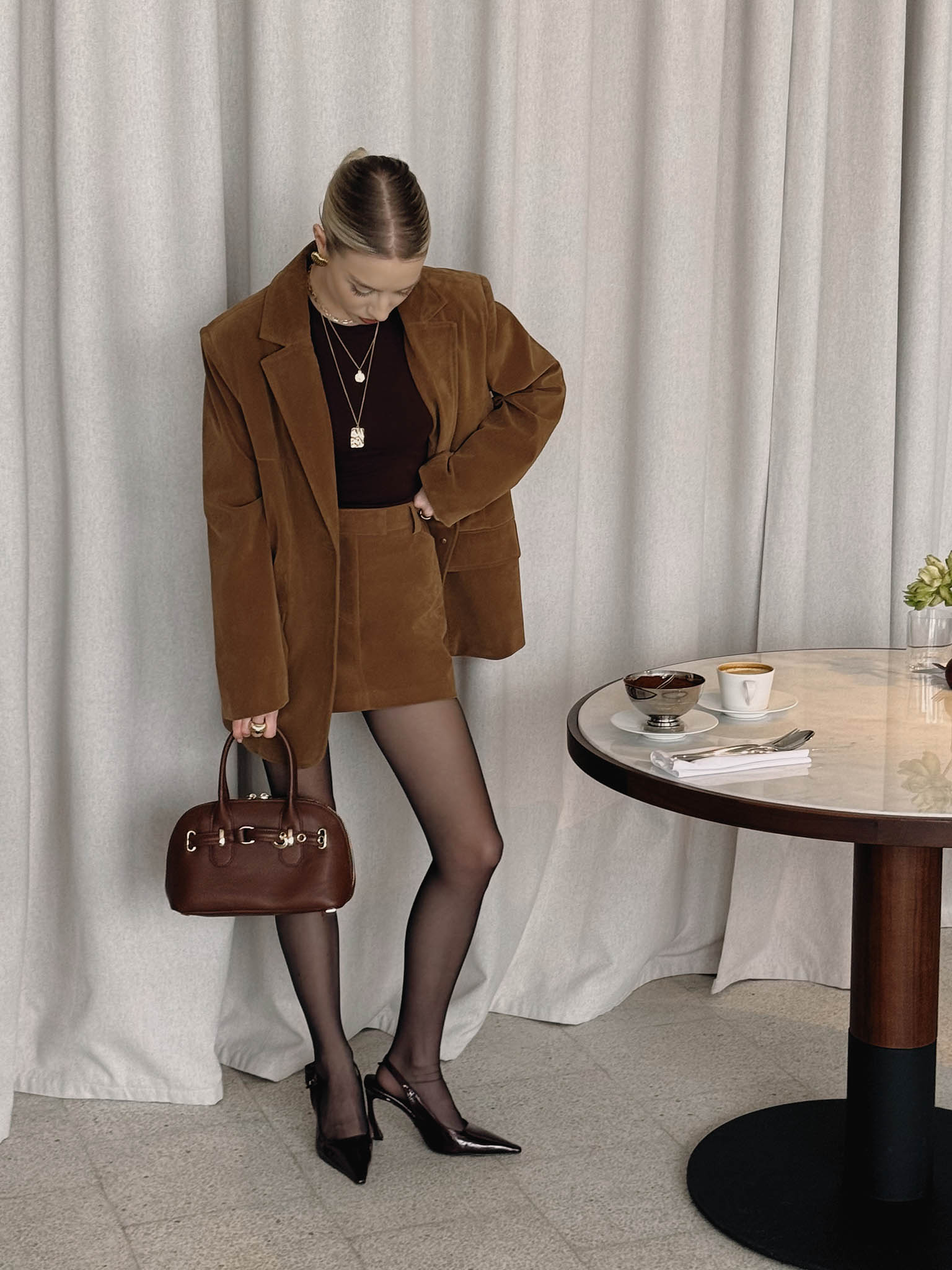 Eco-suede oversize jacket