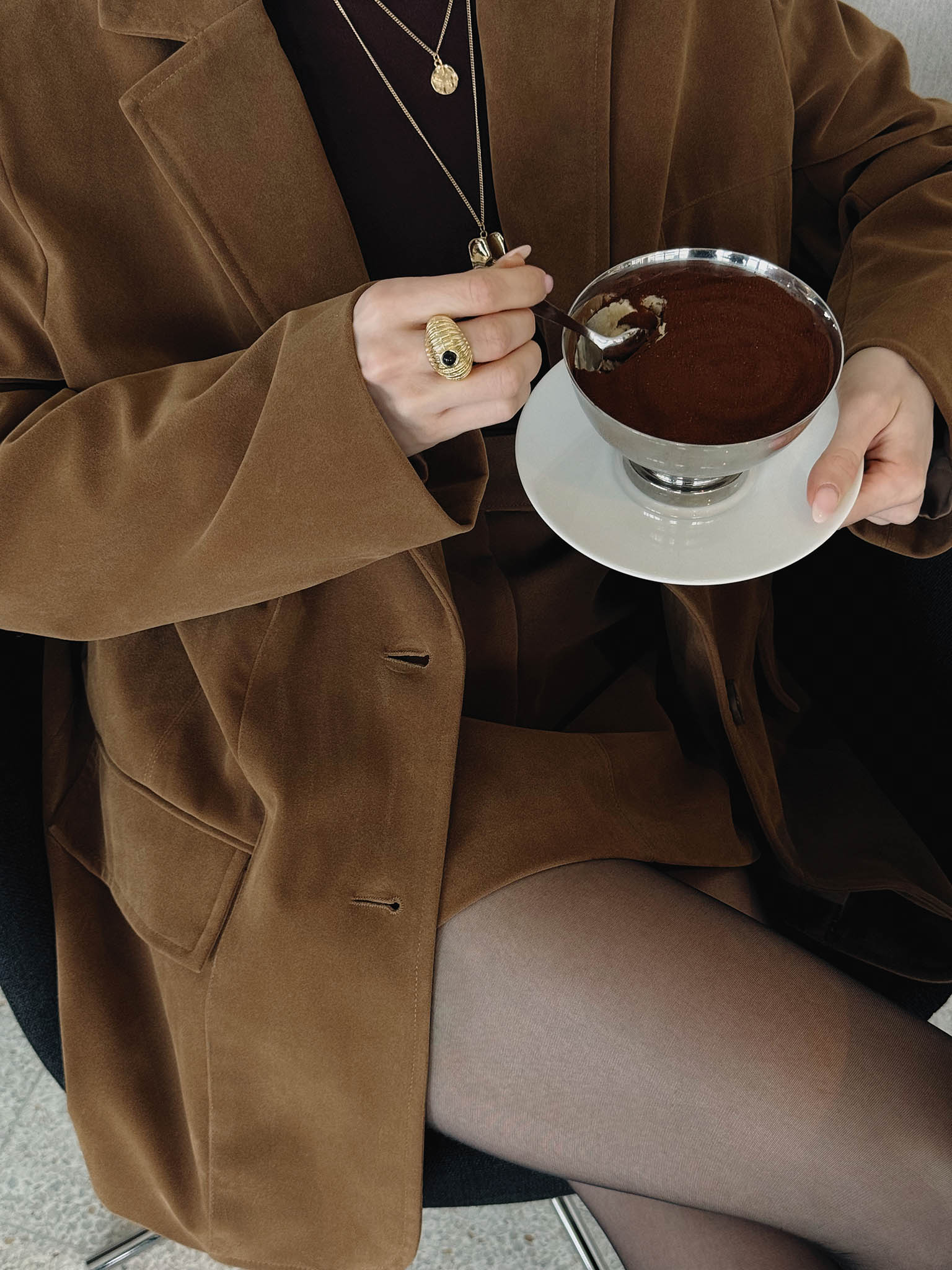 Eco-suede oversize jacket