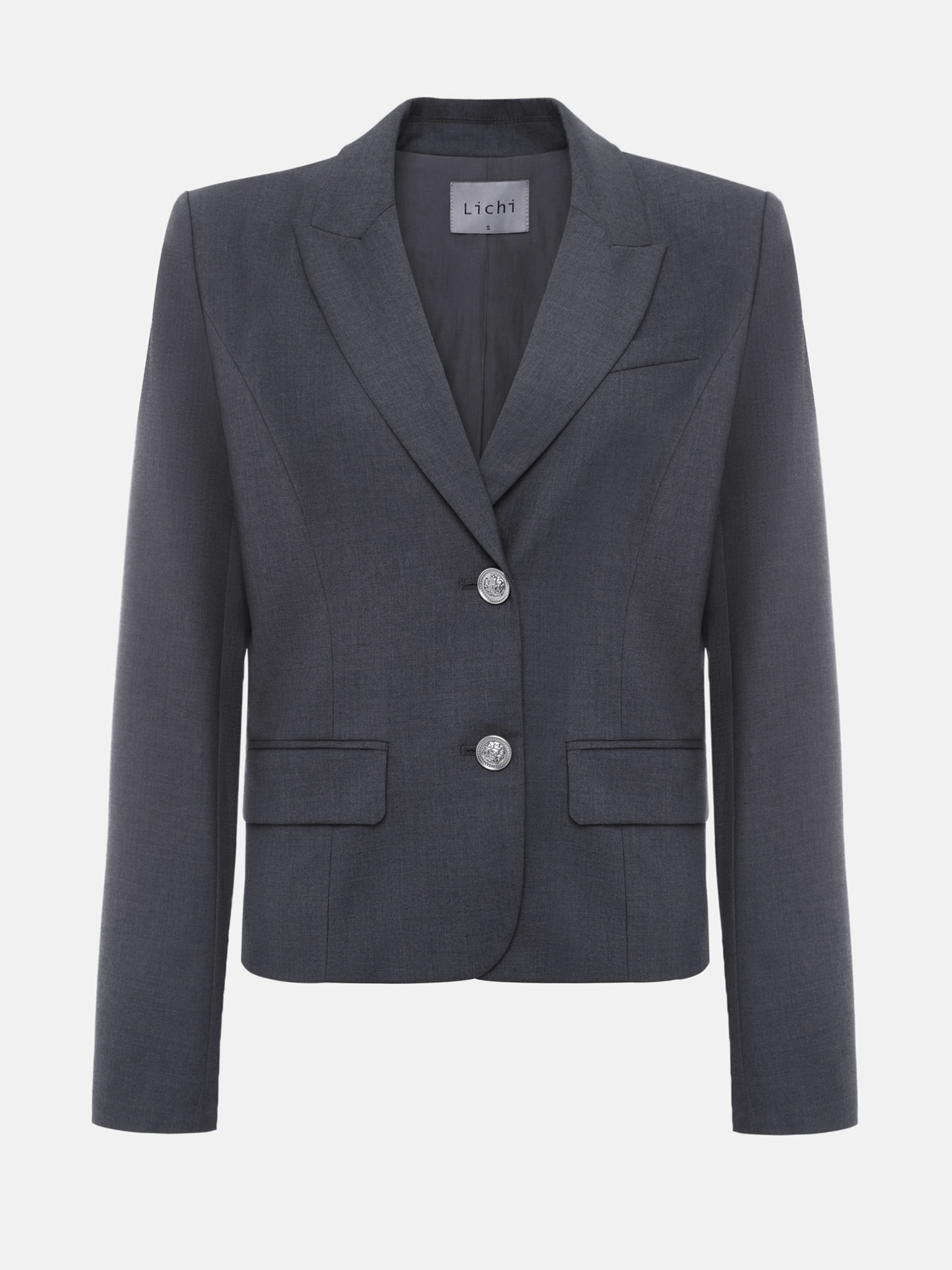 Single-breasted fitted jacket in suiting fabric