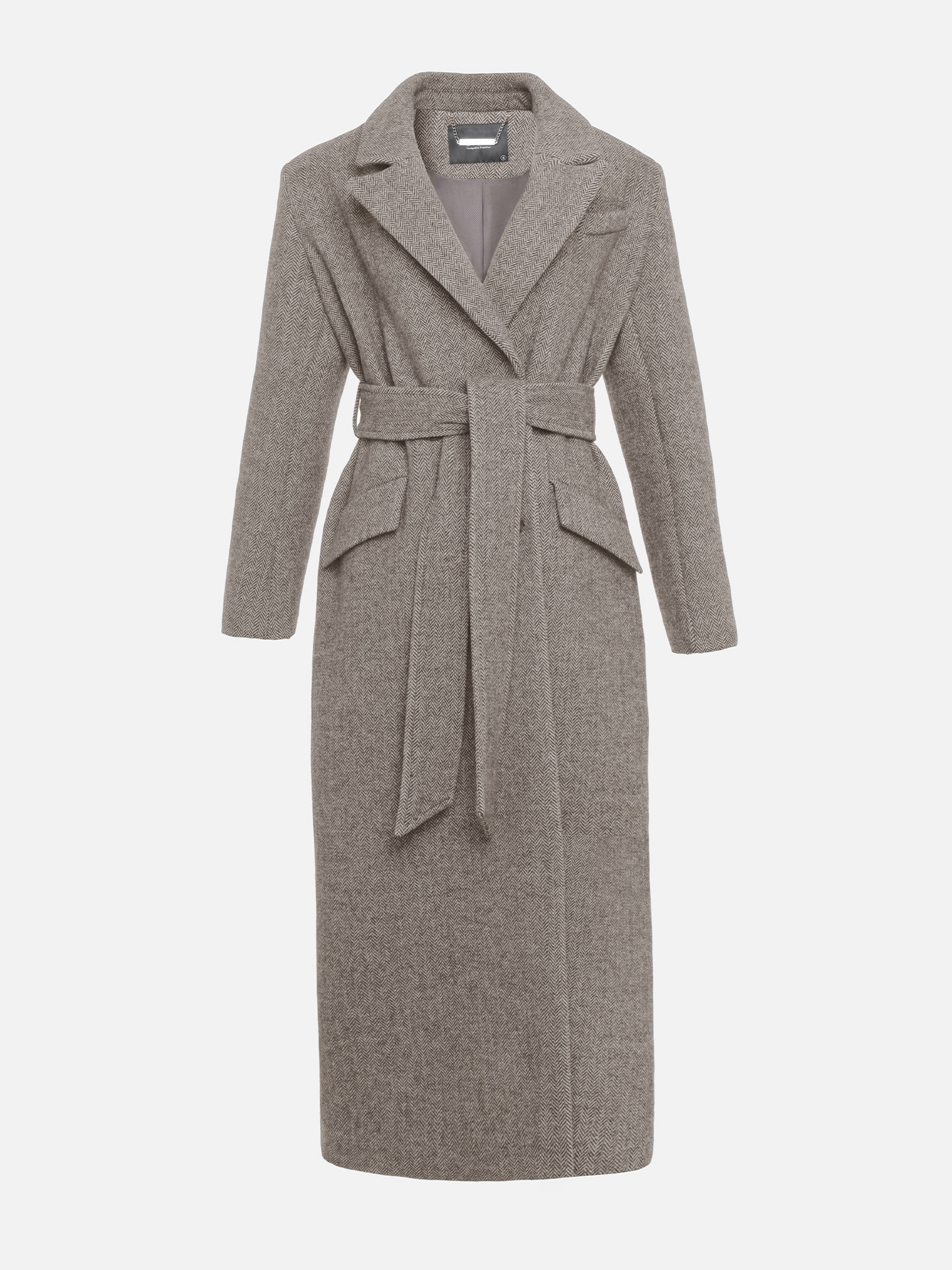 Woollen maxi coat with small ornaments