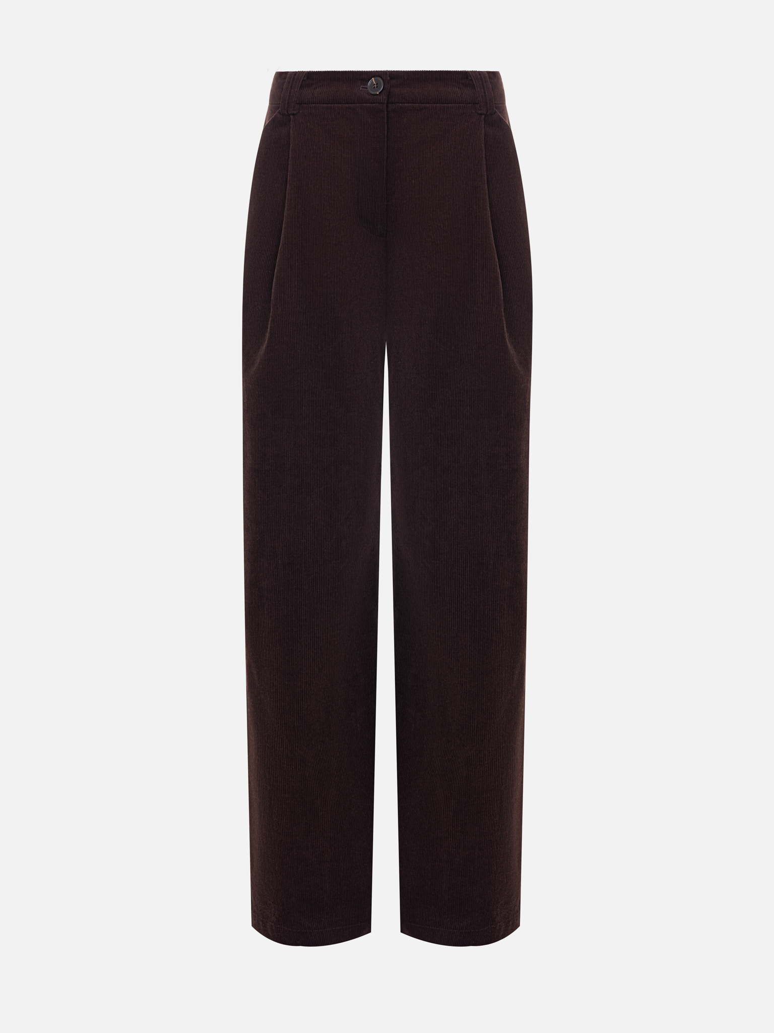 Velvet trousers with waist pleats