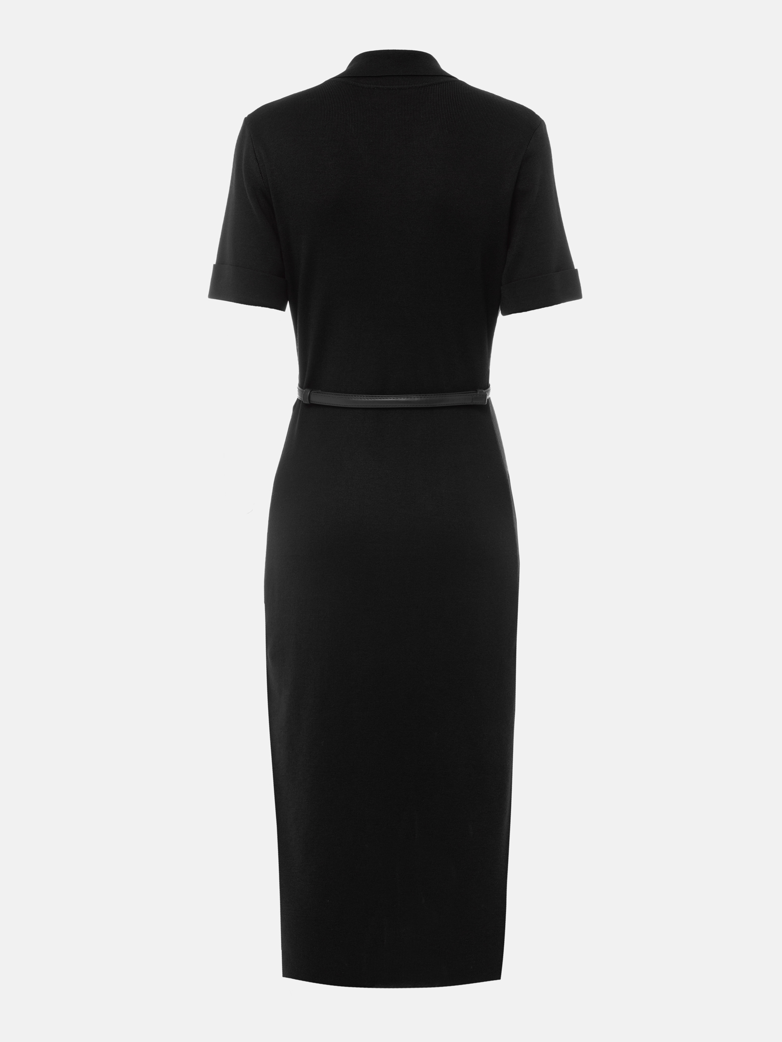 Jersey midi dress with lapels and two rows of buttons