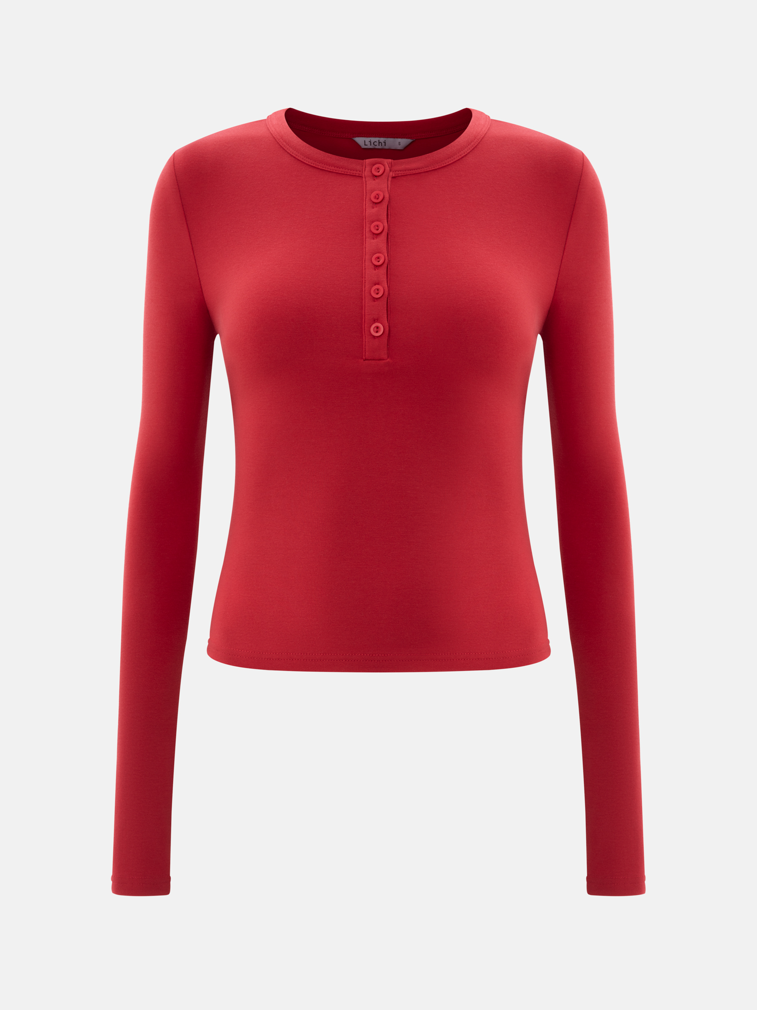 Jersey longsleeve with buttons on the collar