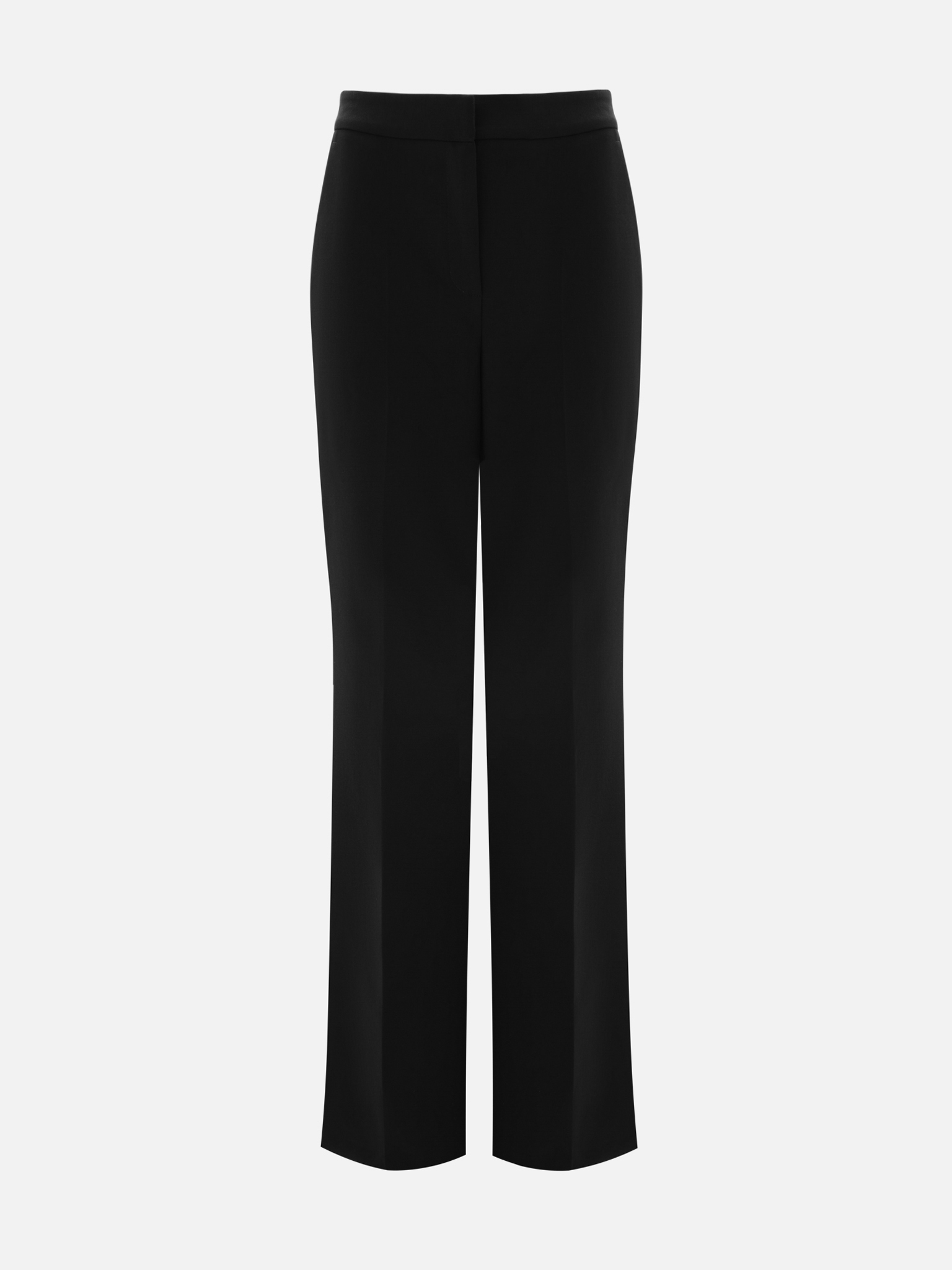 Flared trousers with stitched crease