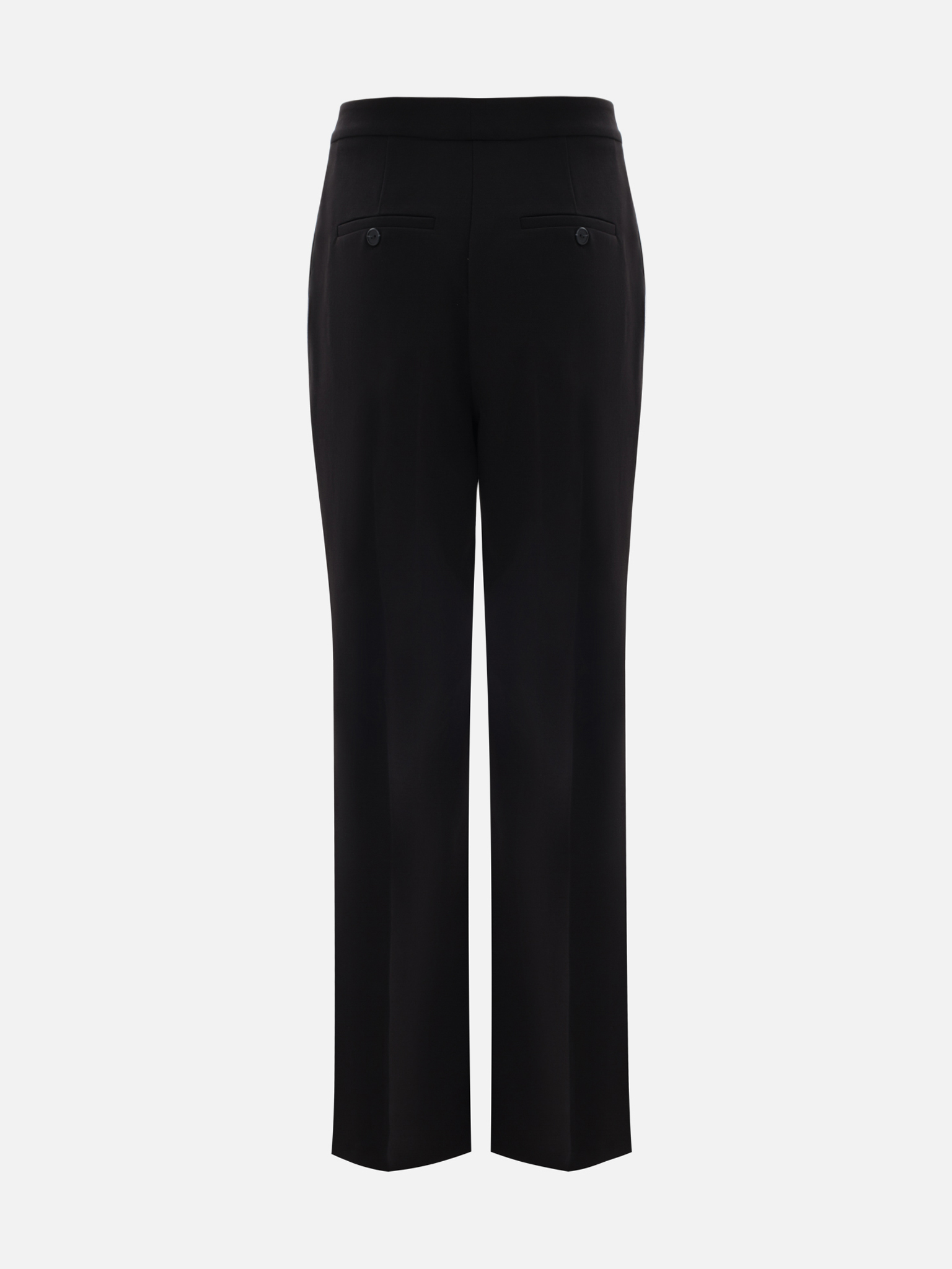 Flared trousers with stitched crease