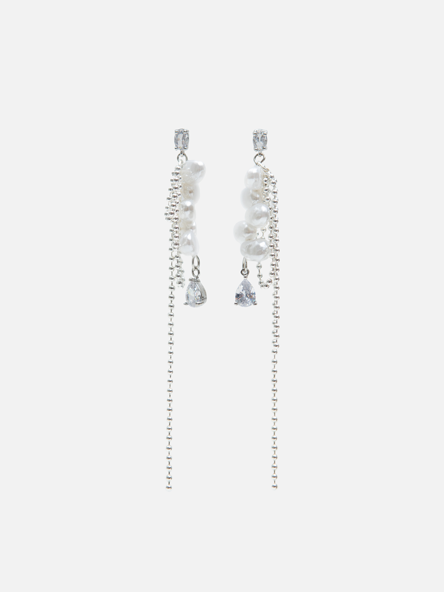 Stud earrings with combination decoration