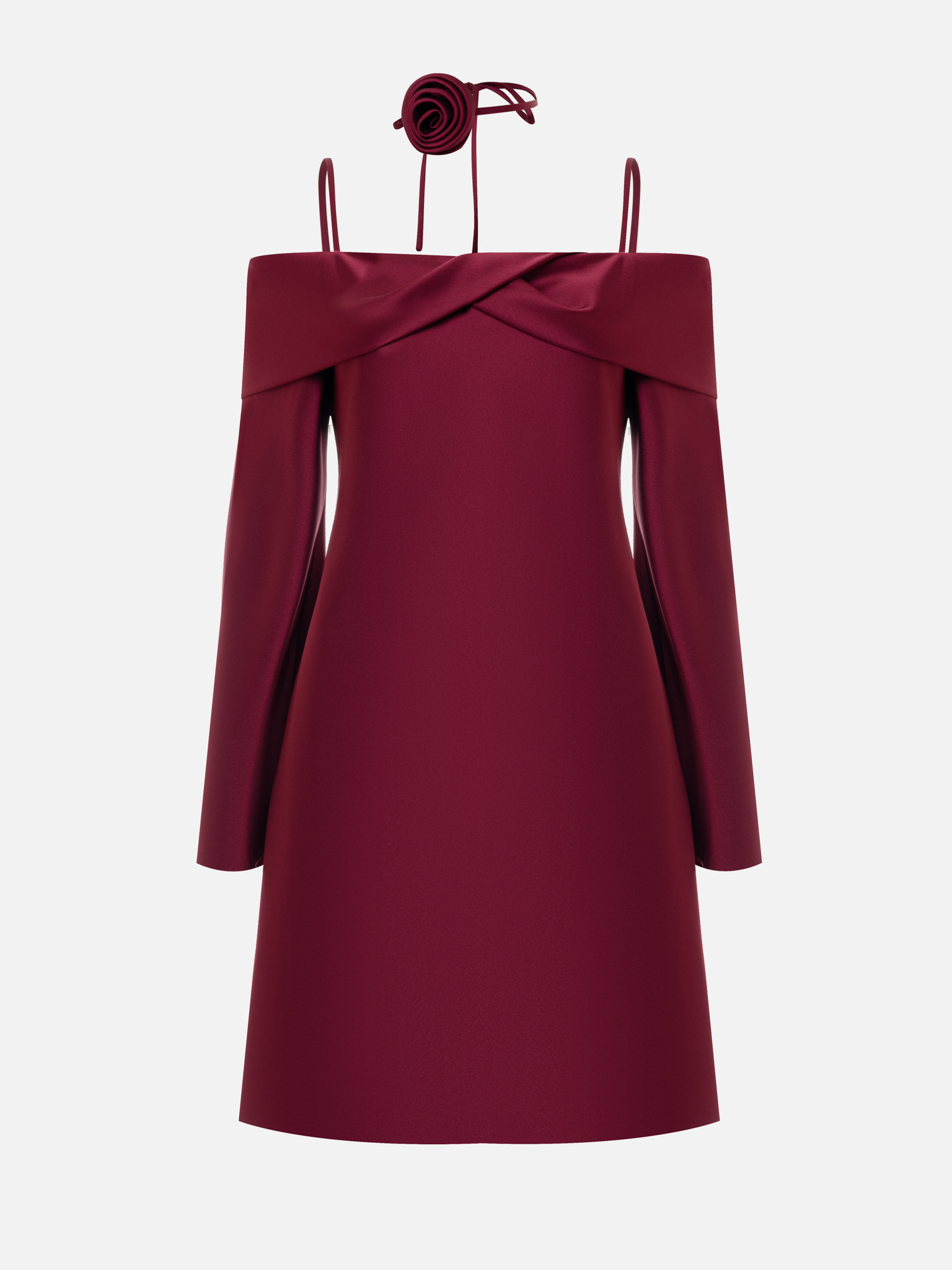 Strappy mini dress with long sleeves and matching choker