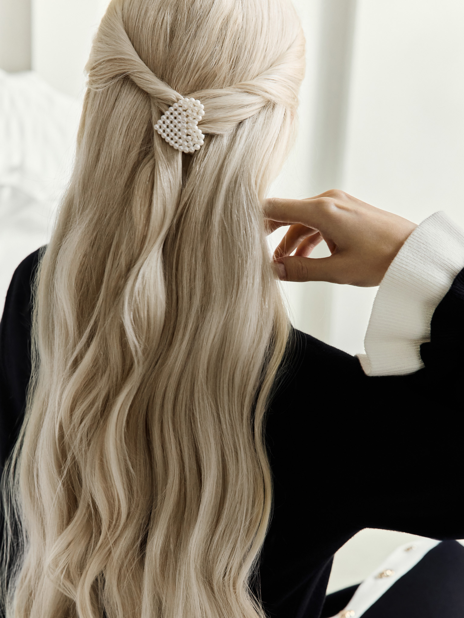 Spinka do włosów z sercem z pereł