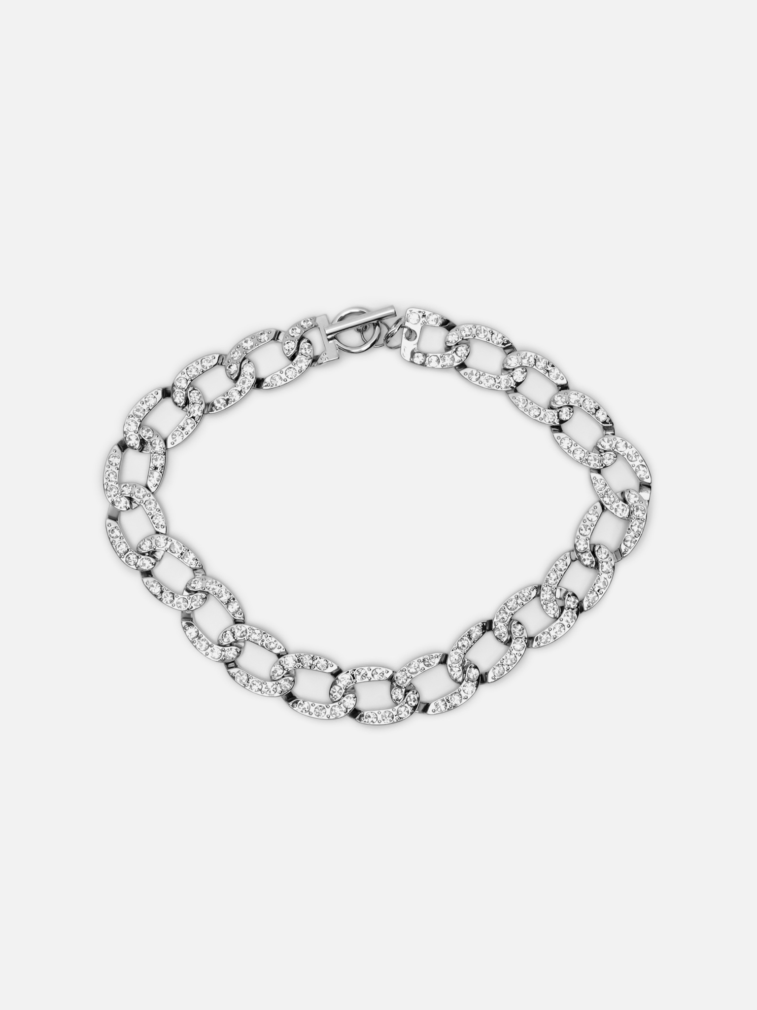 Rhinestone silvertone chain