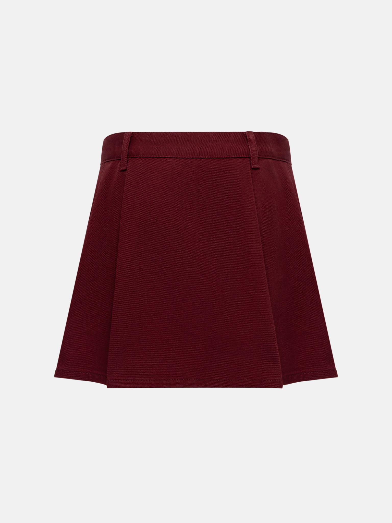 Mini denim skirt with pleats