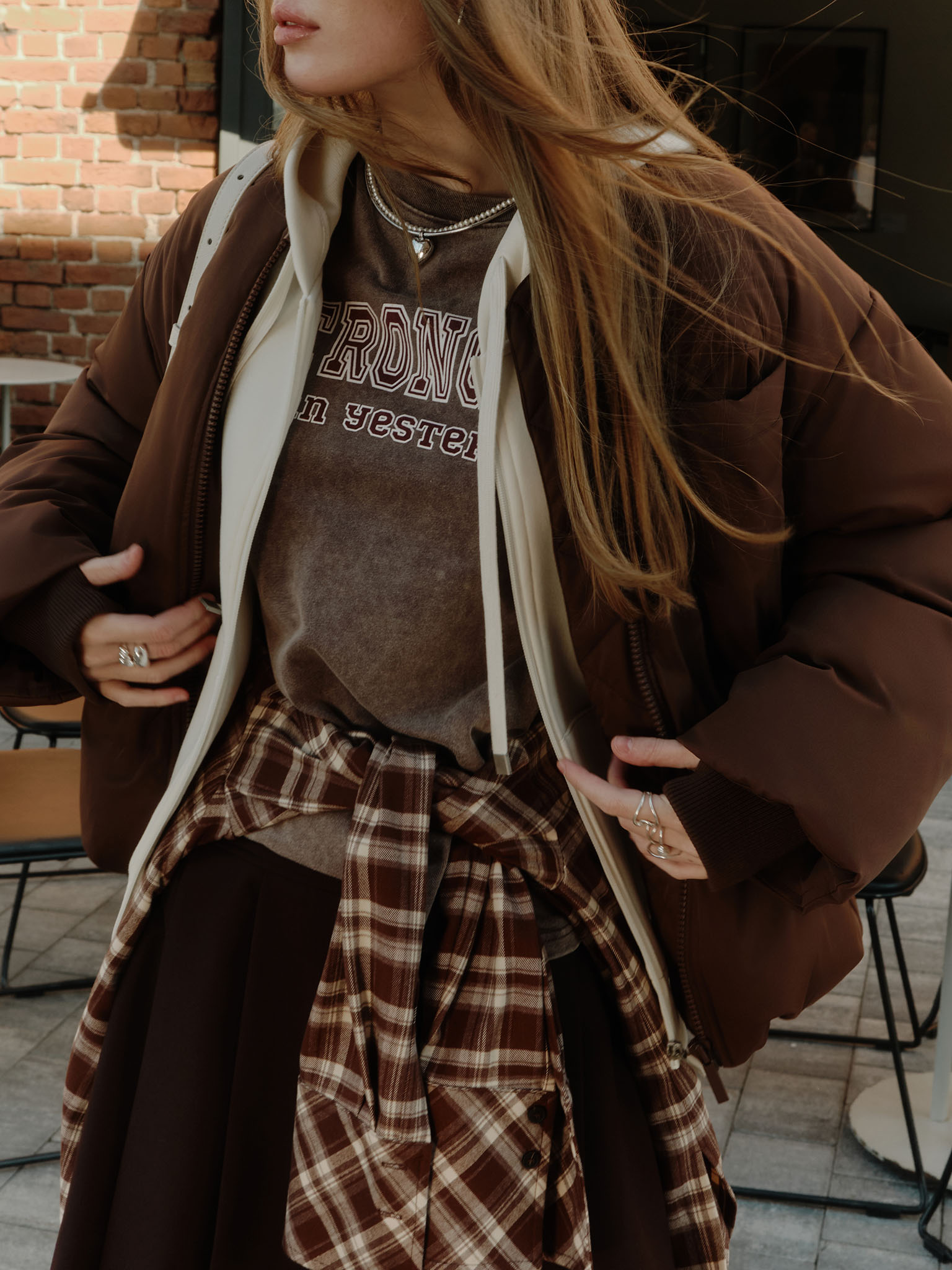 Дутый бомбер свободного кроя