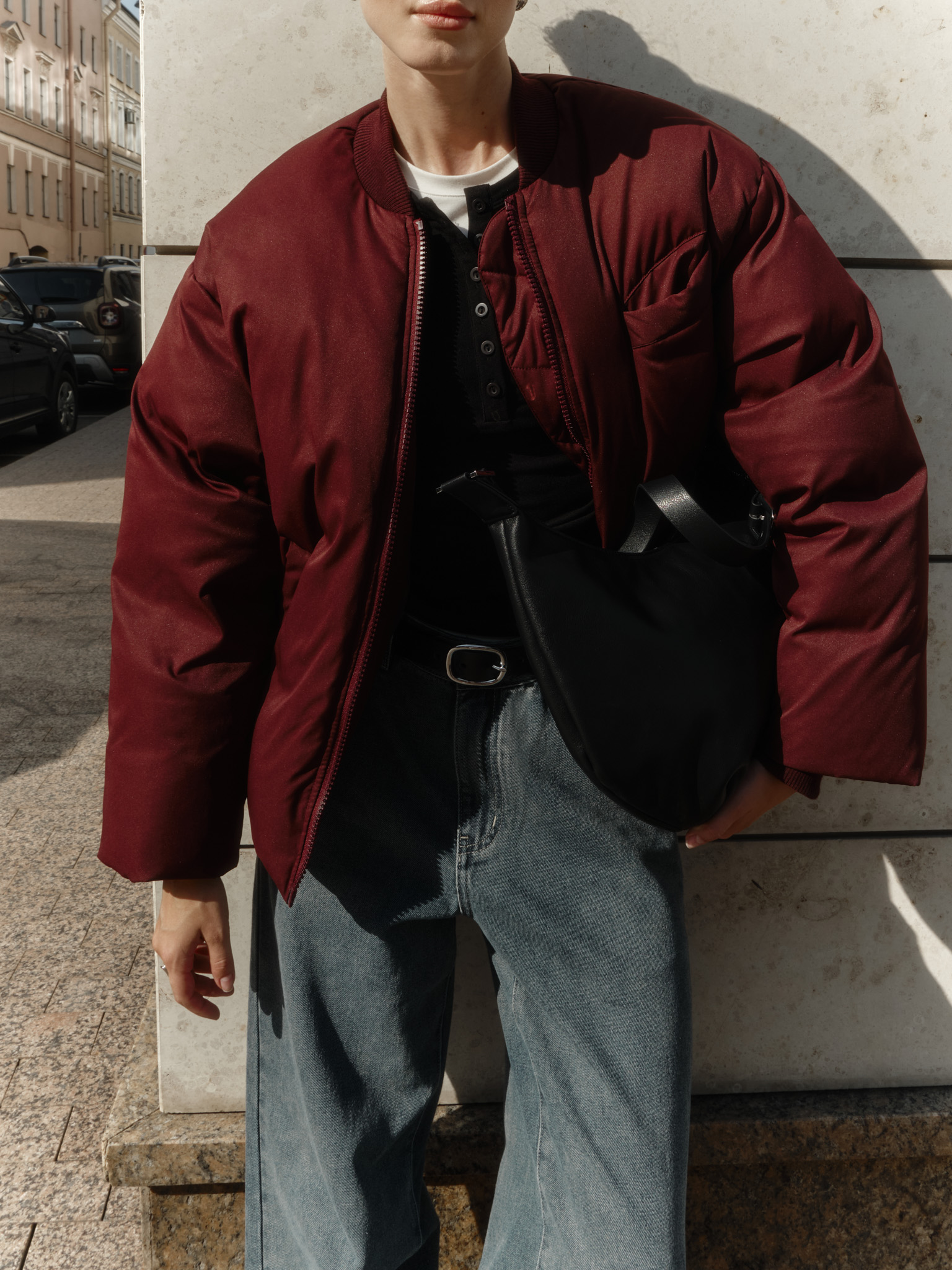 Loose-fitting bomber