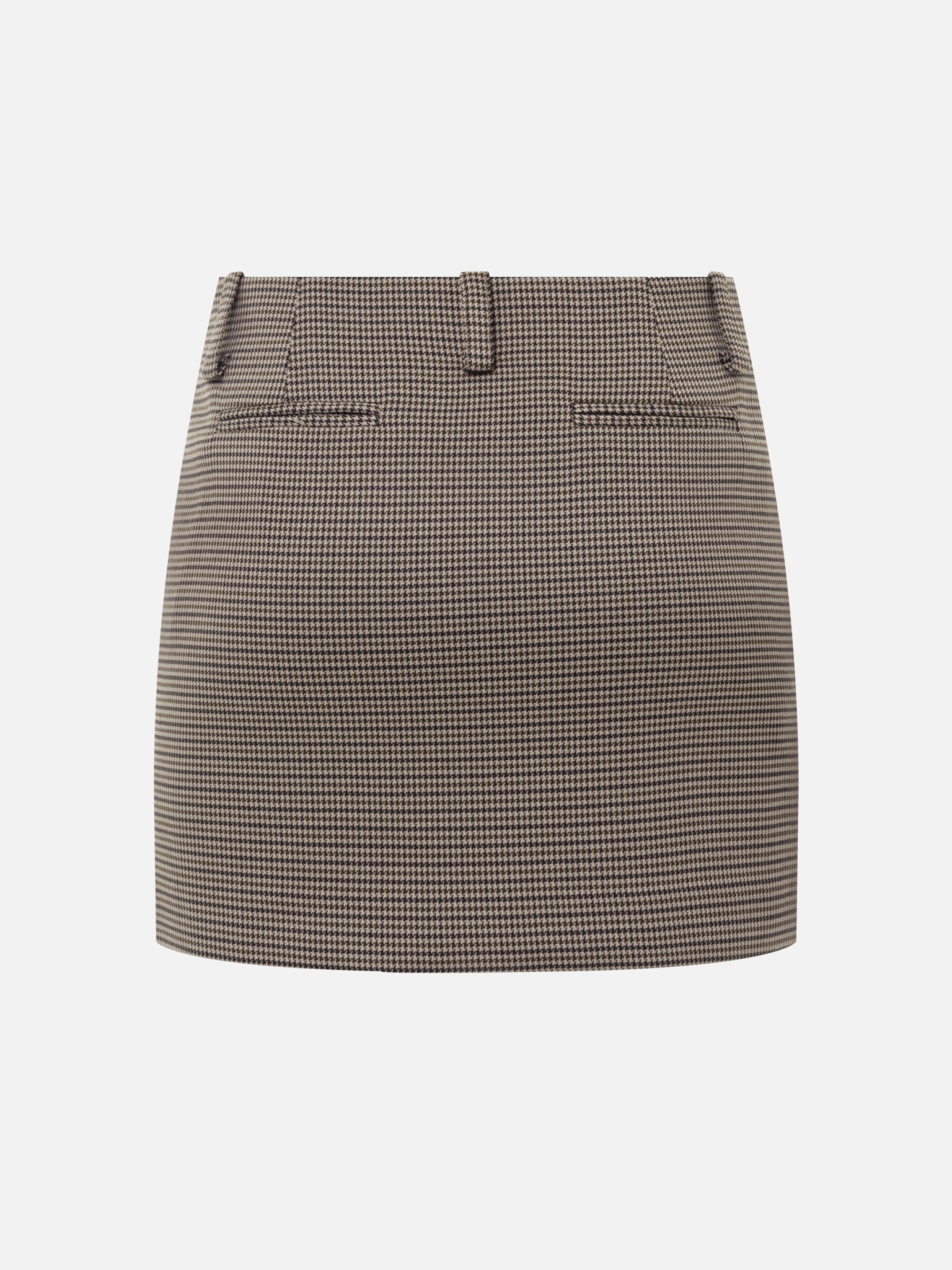 Straight mini skirt with small check pattern
