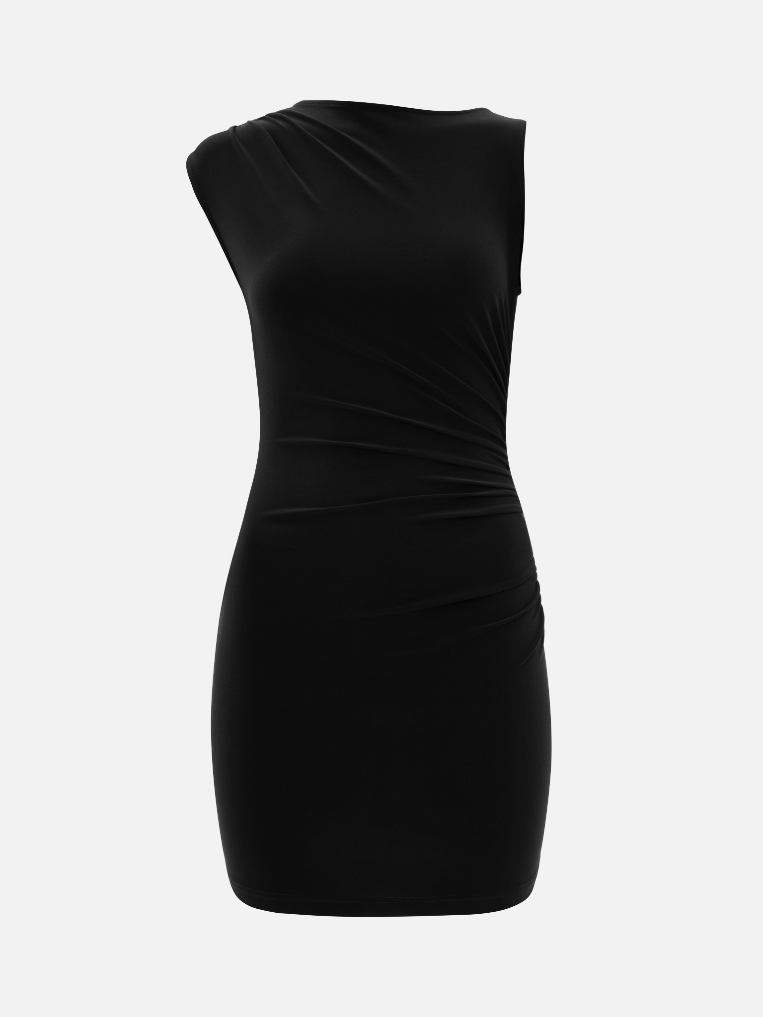 Mini dress with straps of different widths