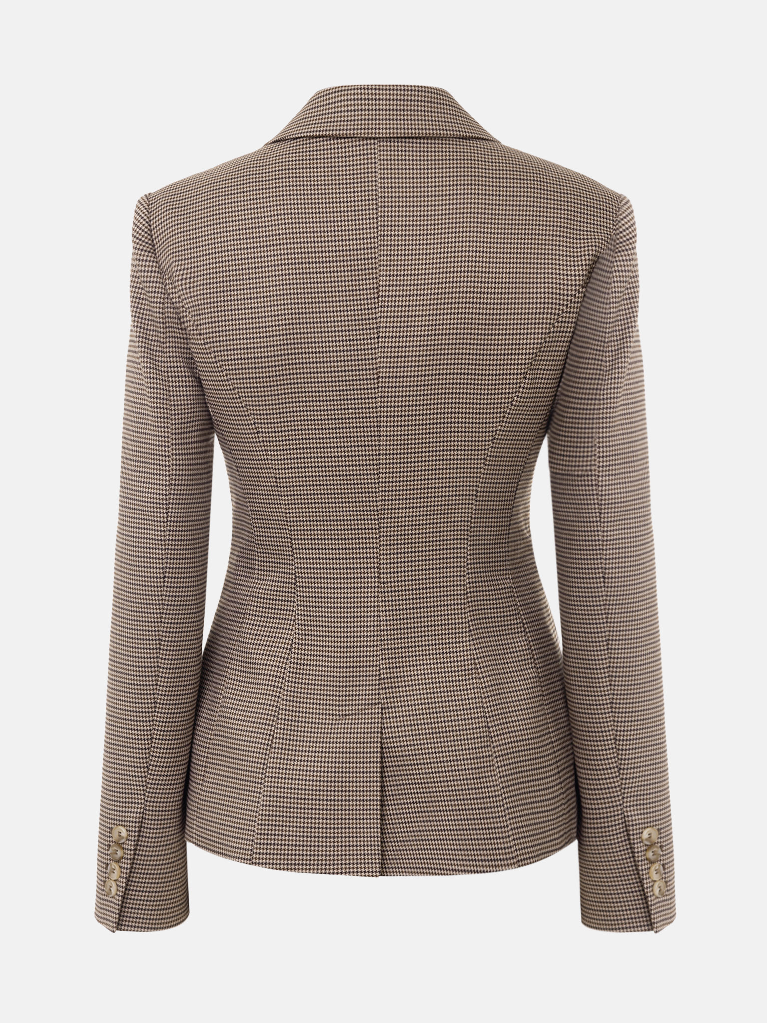 Fitted single-breasted jacket with small check pattern