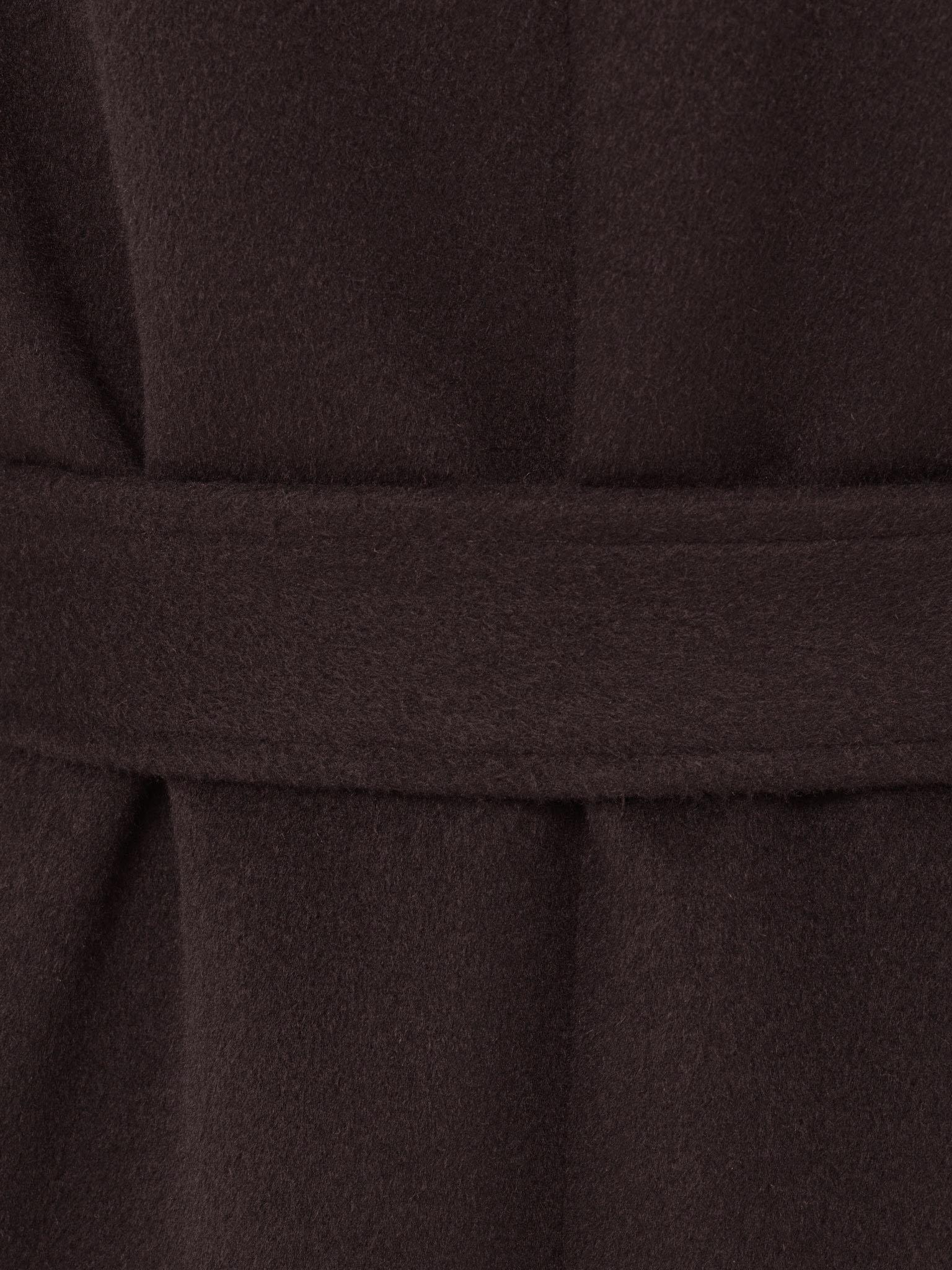 Woollen maxi coat with metal clasp at the shoulder