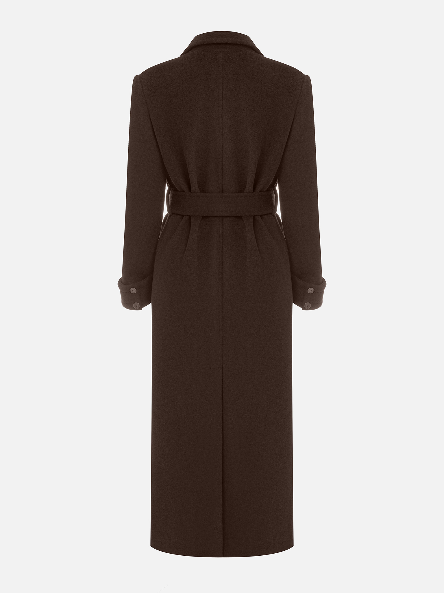 Woollen oversize coat with wide waistband