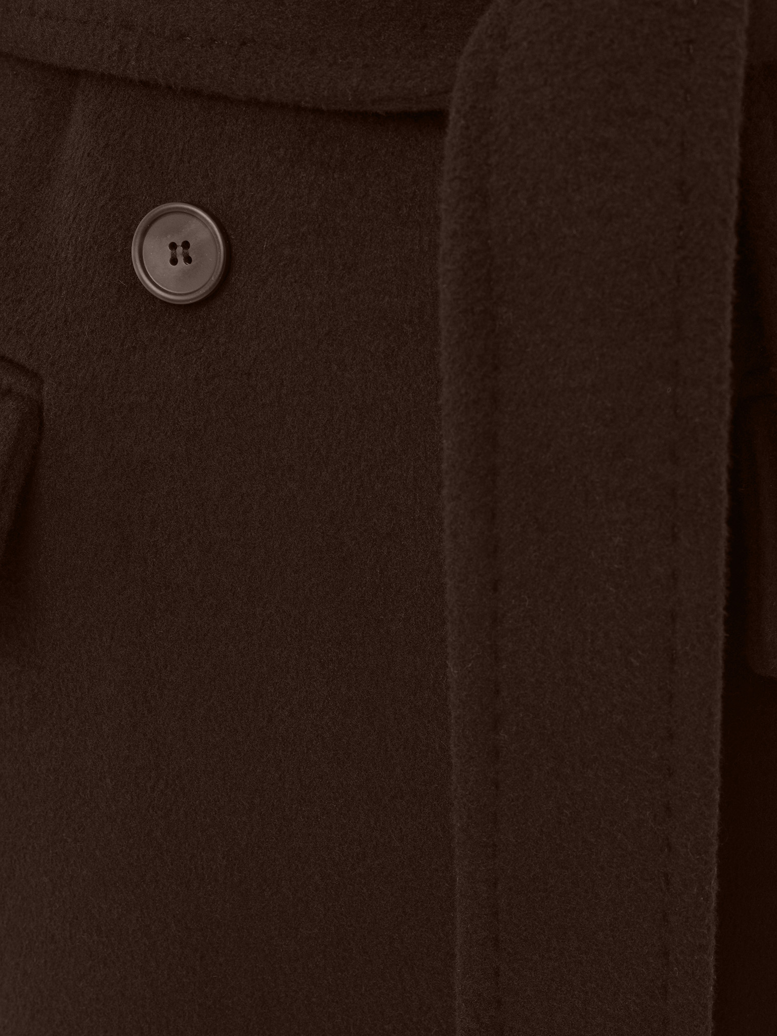 Woollen oversize coat with wide waistband