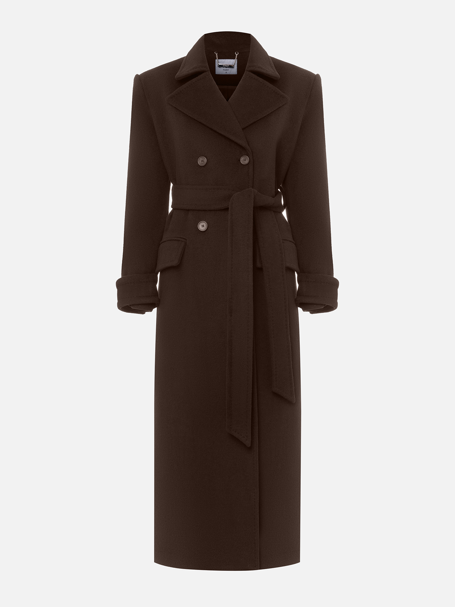 Woollen oversize coat with wide waistband