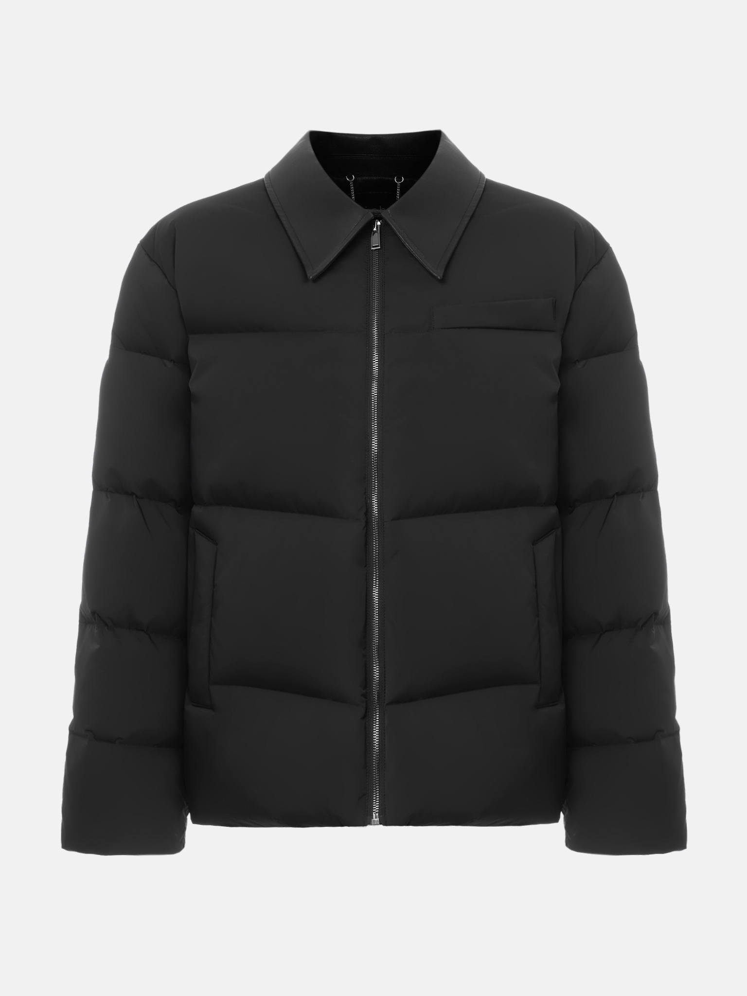 Daunenjacke mit Eco-Lederkragen