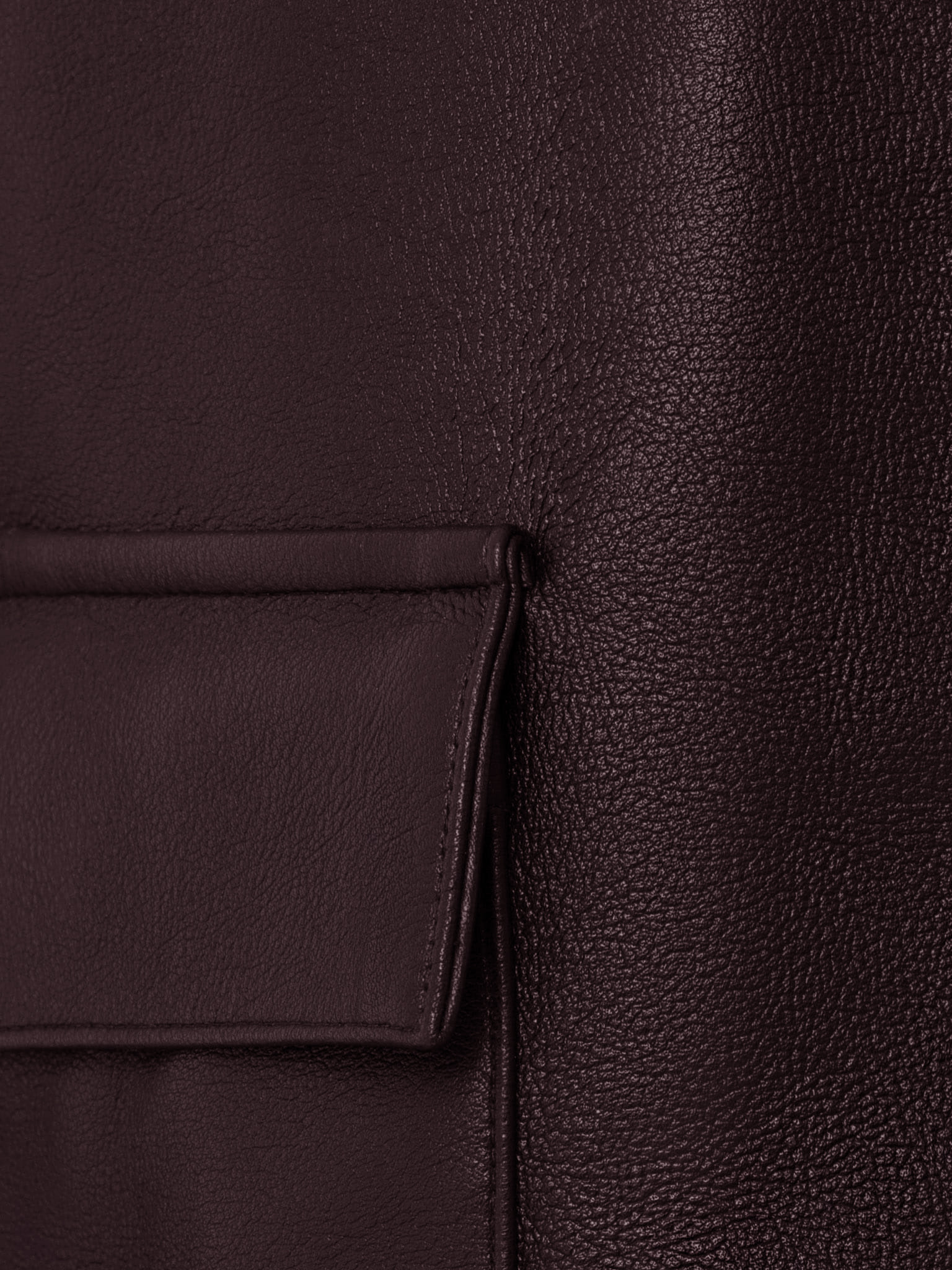 Eco-leather jacket with triangular collar