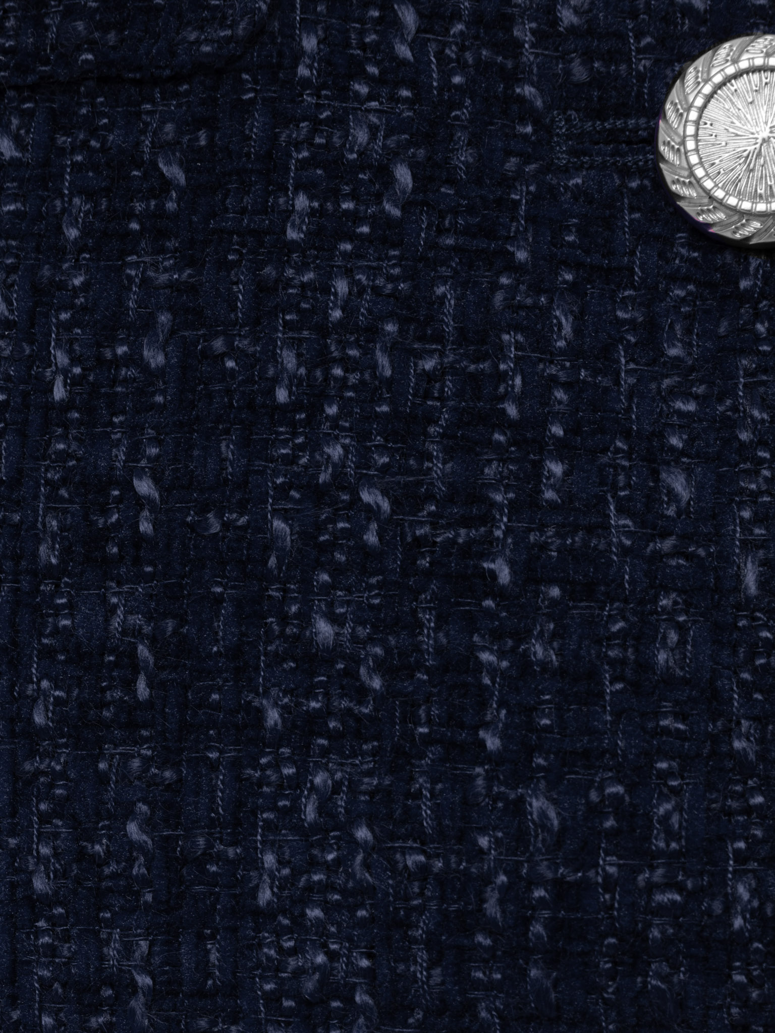 Tweed single-breasted jacket with textured edging and large buttons