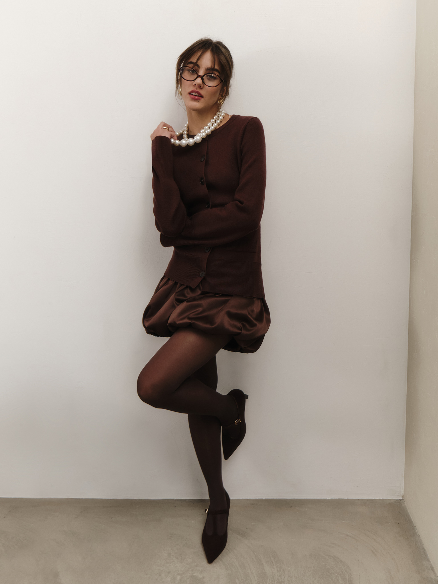 Long cardigan with large buttons