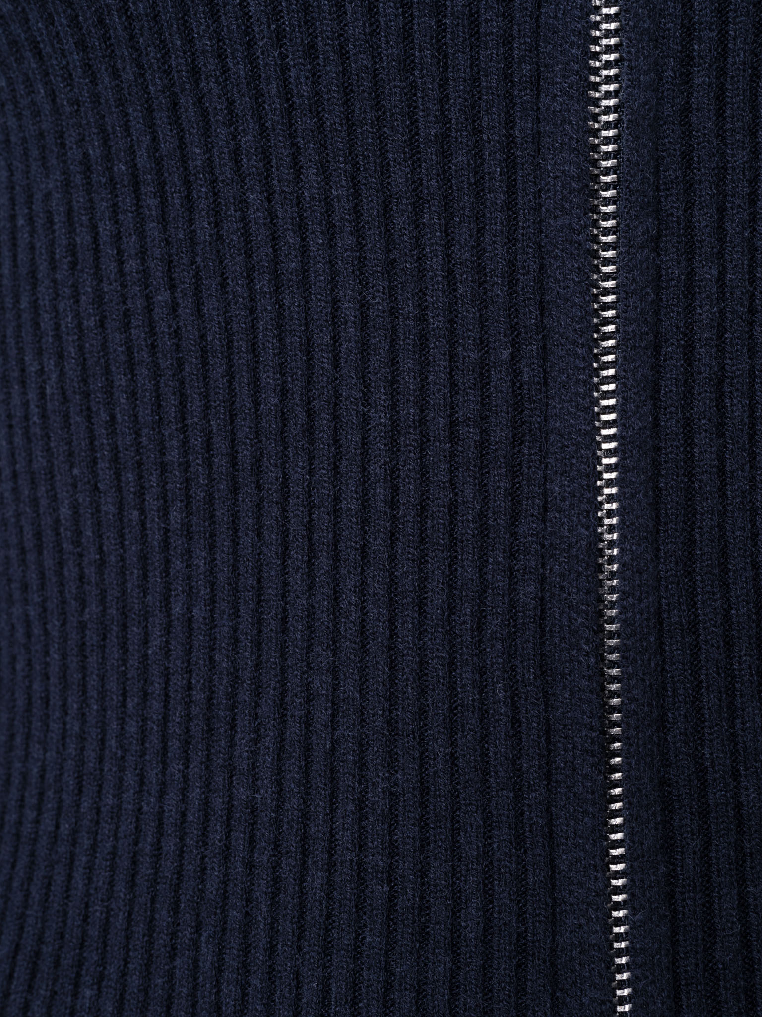 Rib-knit cardigan with zip fastening