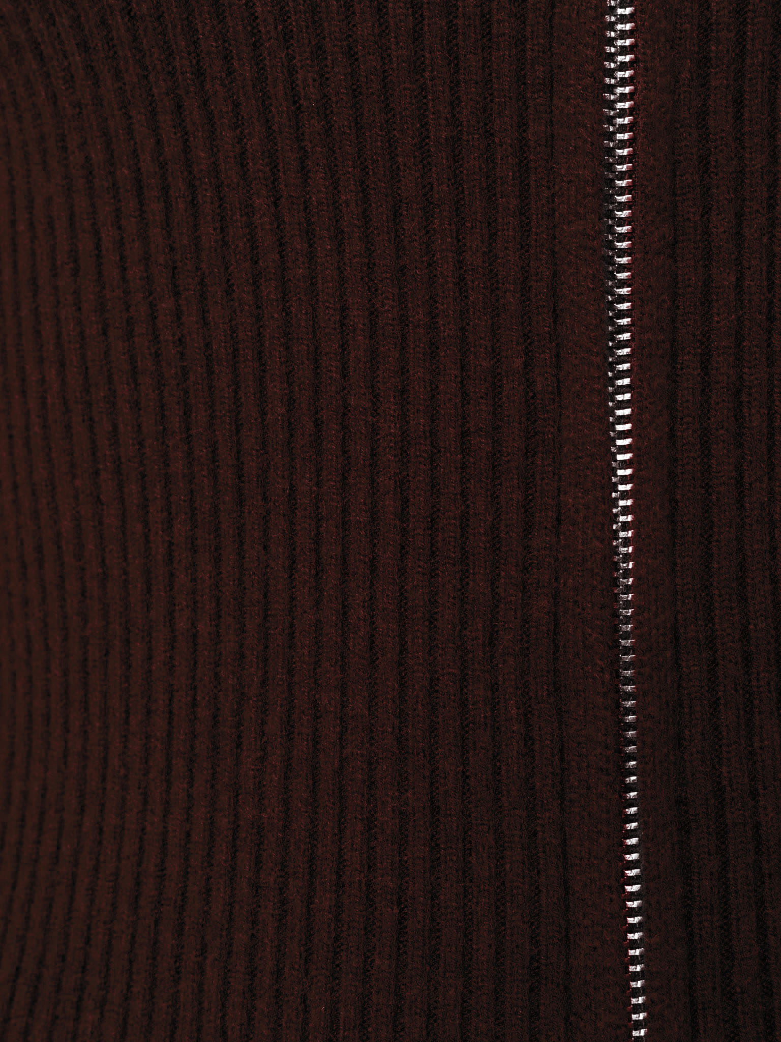 Rib-knit cardigan with zip fastening