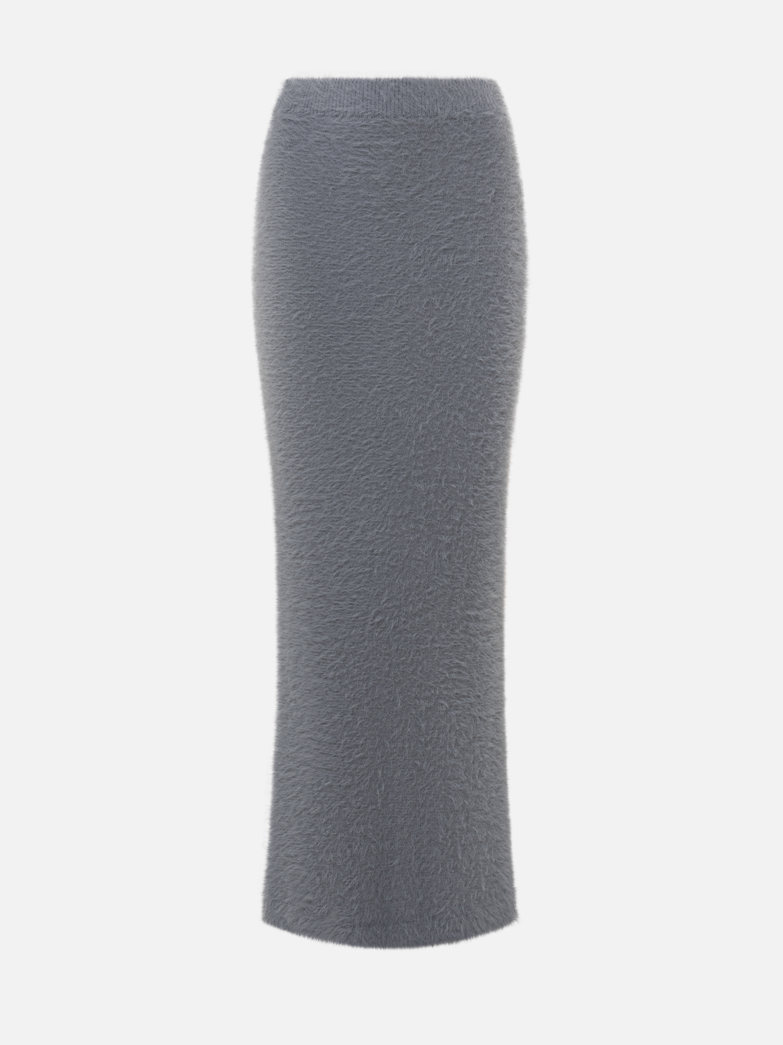 Fluffy knitted maxi skirt