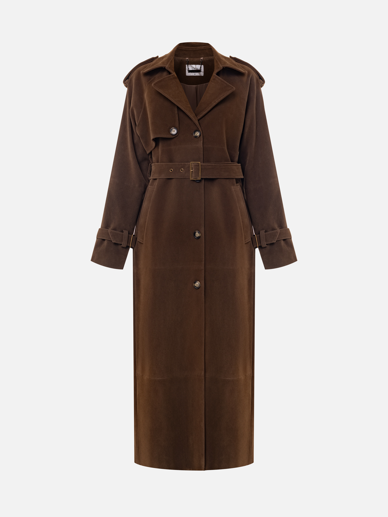 Oversize single-breasted maxi trench coat