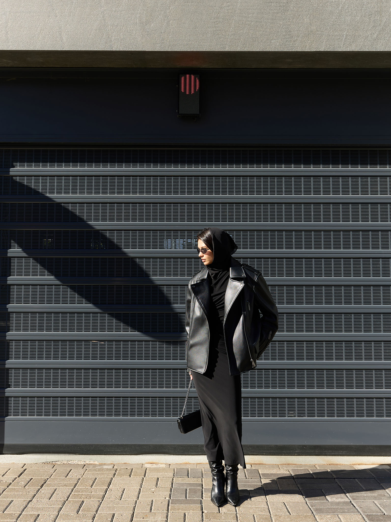 Bikerjacke aus Eco-Leder mit betonten Schultern