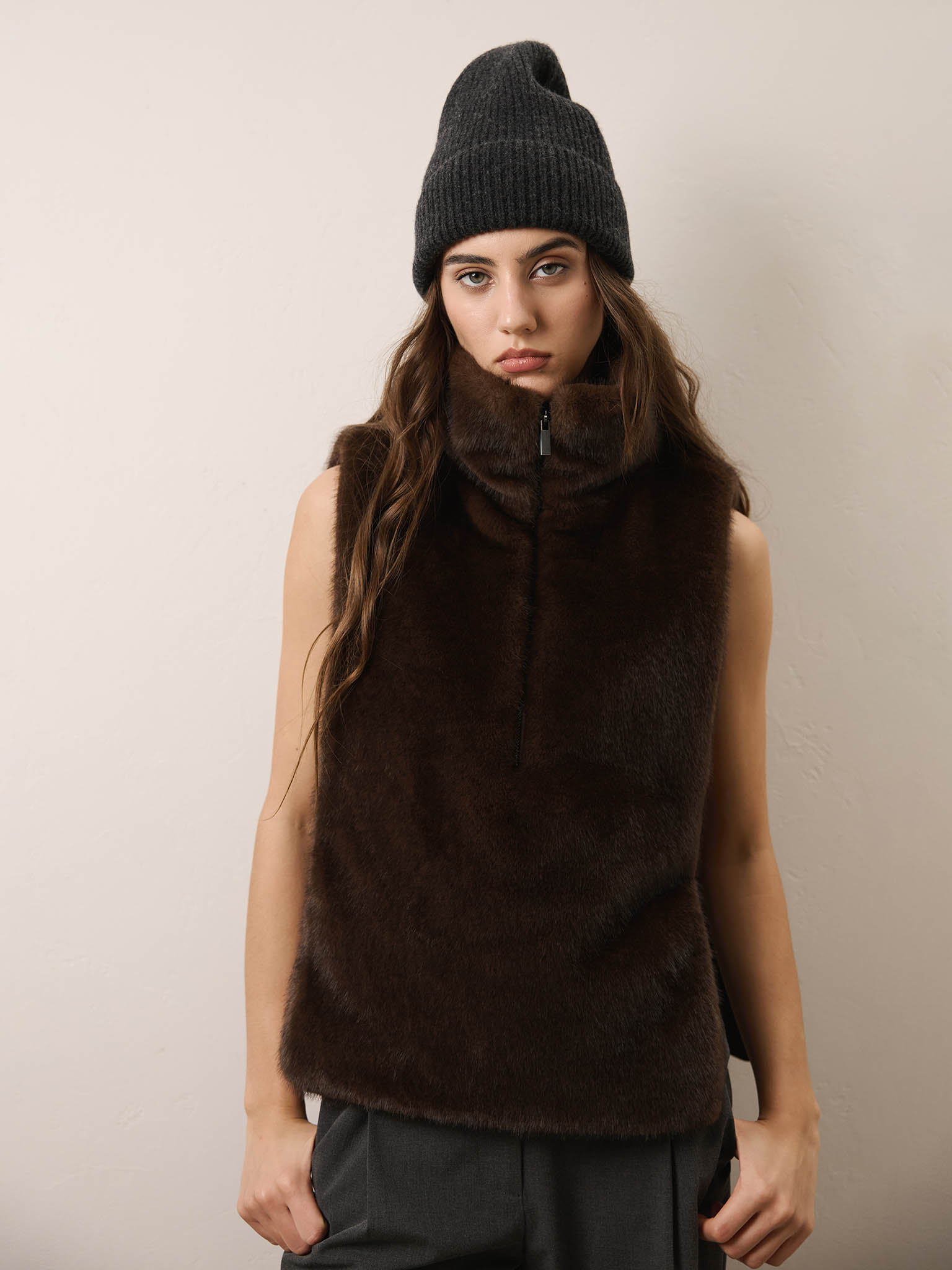 Woollen ribbed beanie