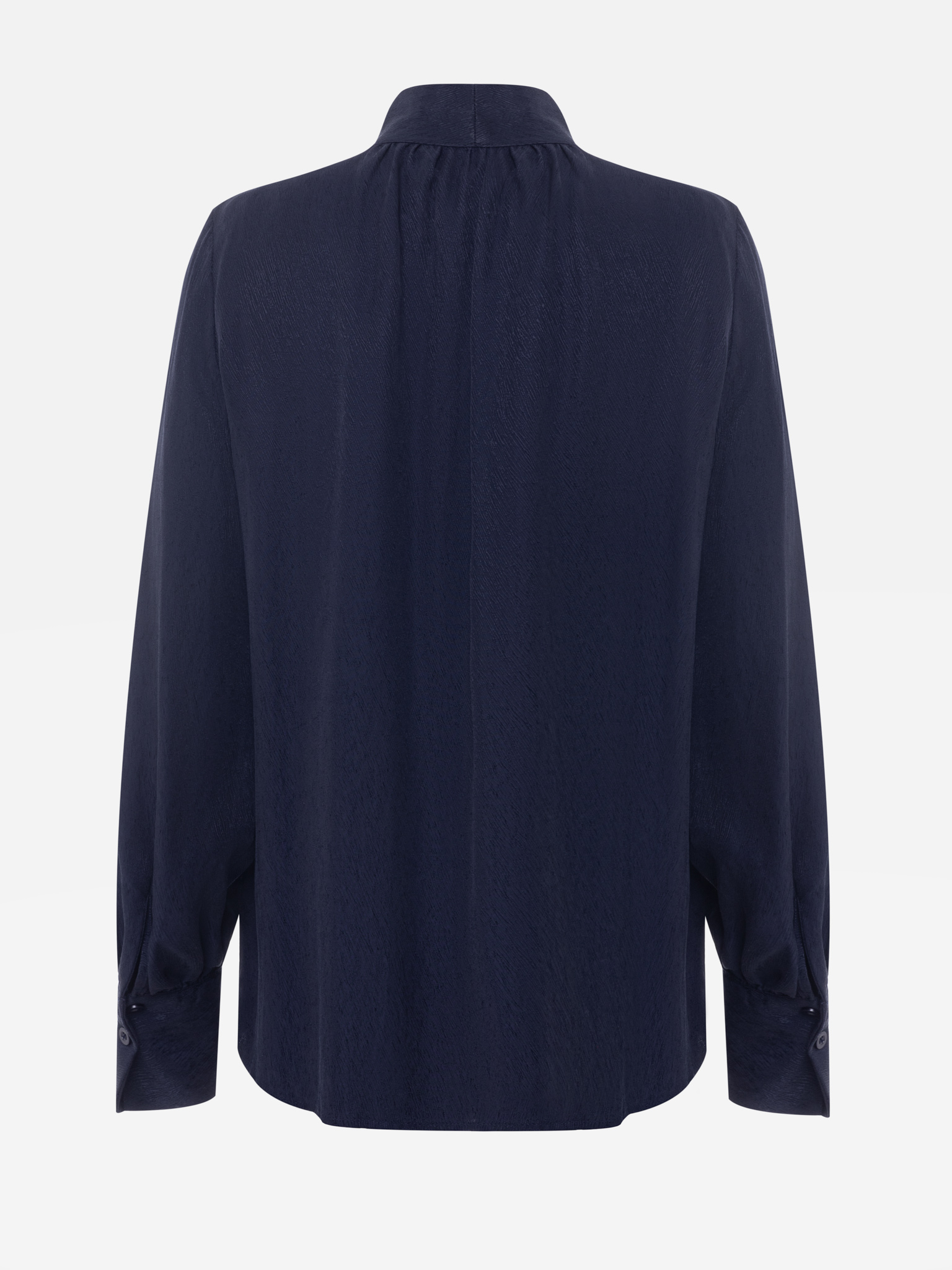 Loose blouse with ribbons on the collar