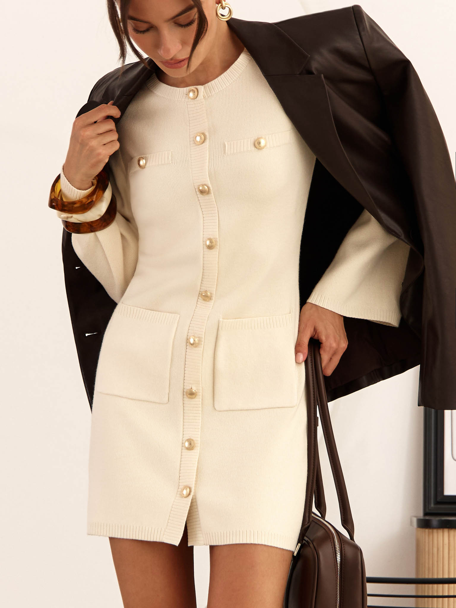 Mini dress with flared sleeves