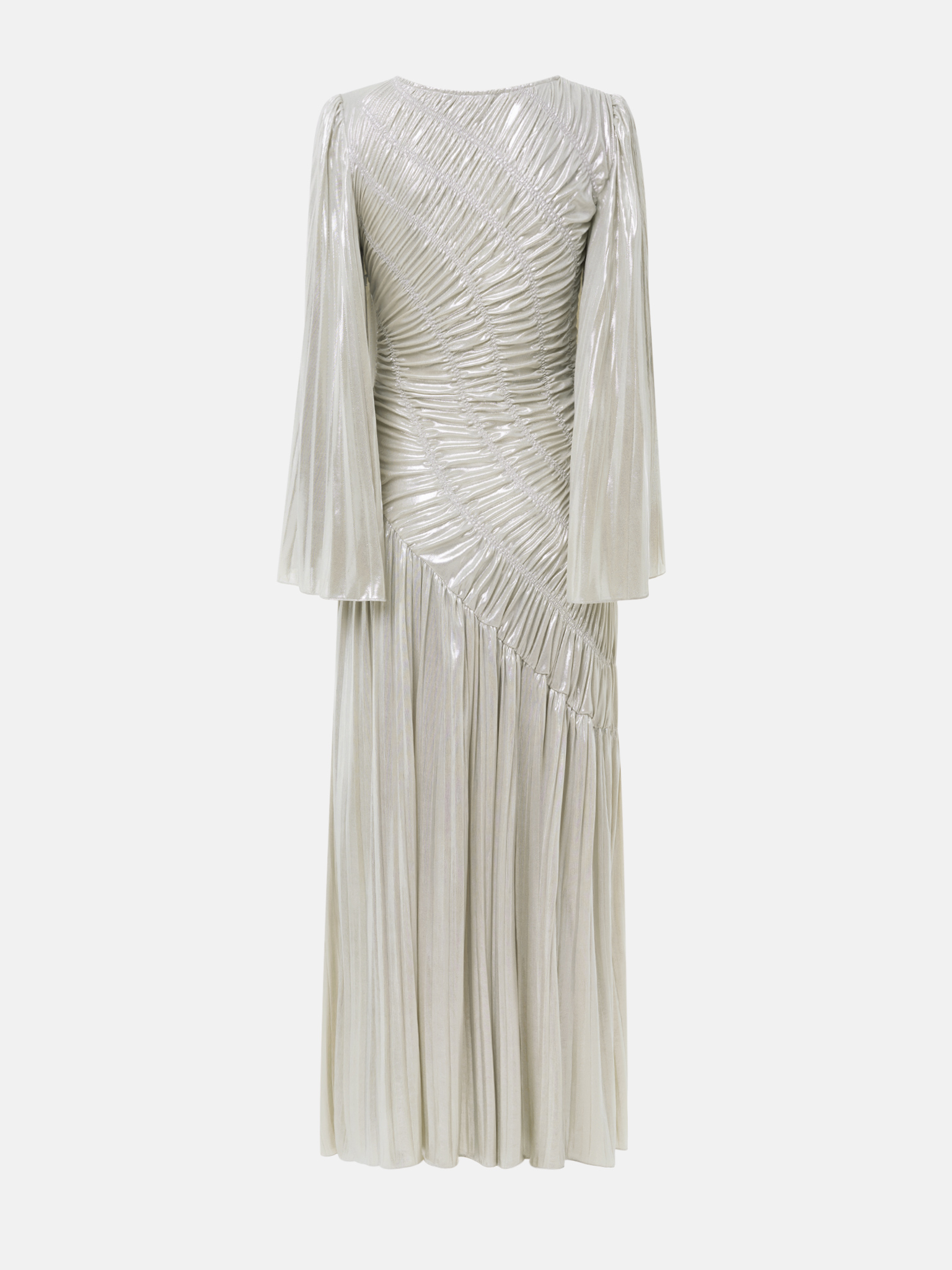 Metallised fabric maxi dress