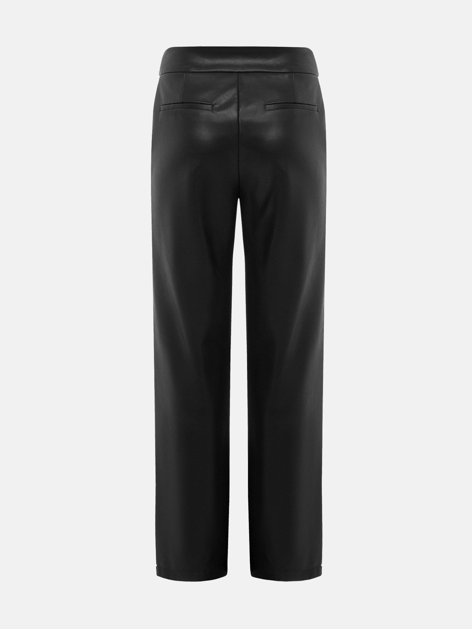 Straight-leg vegan-leather pants