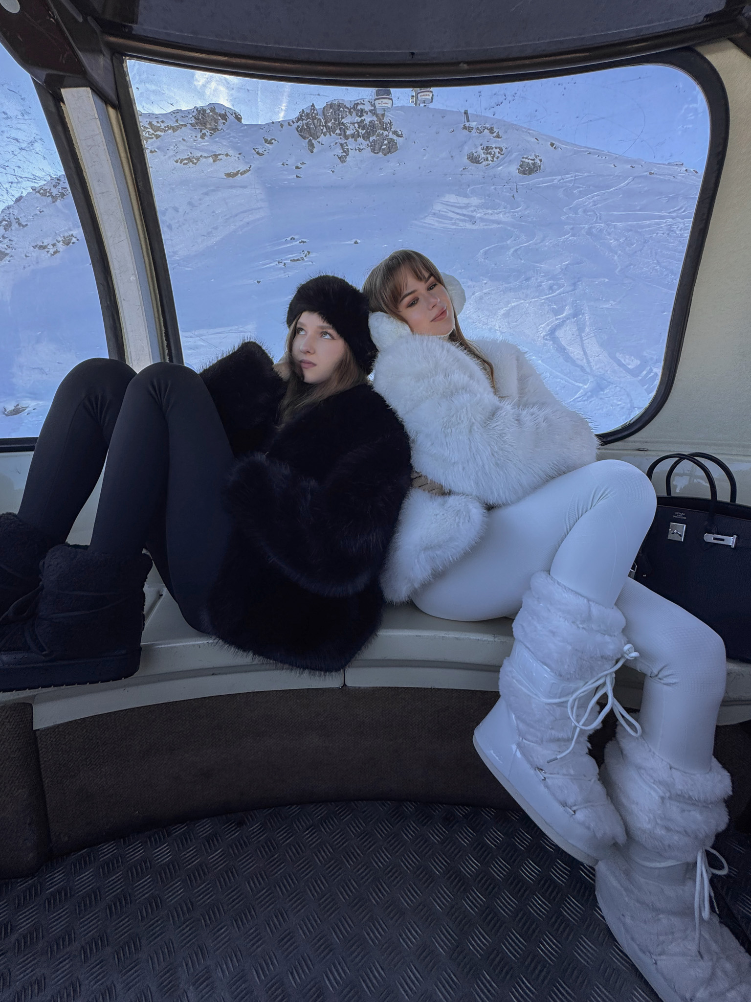 Short eco-fur coat with lush pile