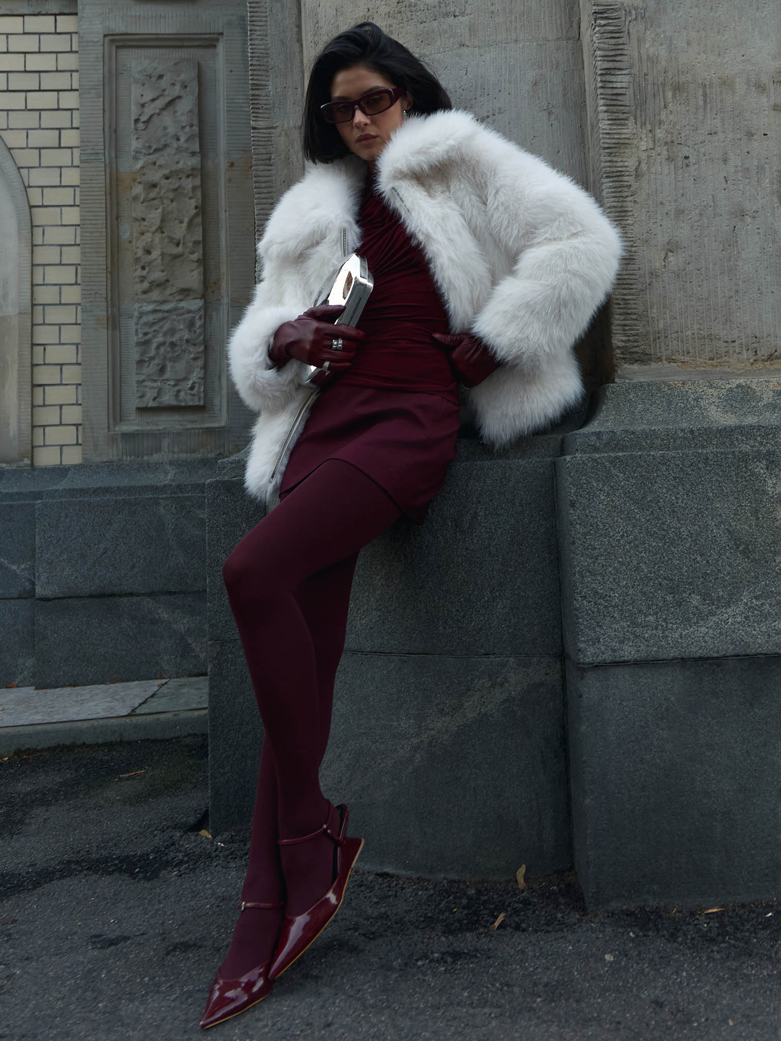 Short zip-up eco-coat