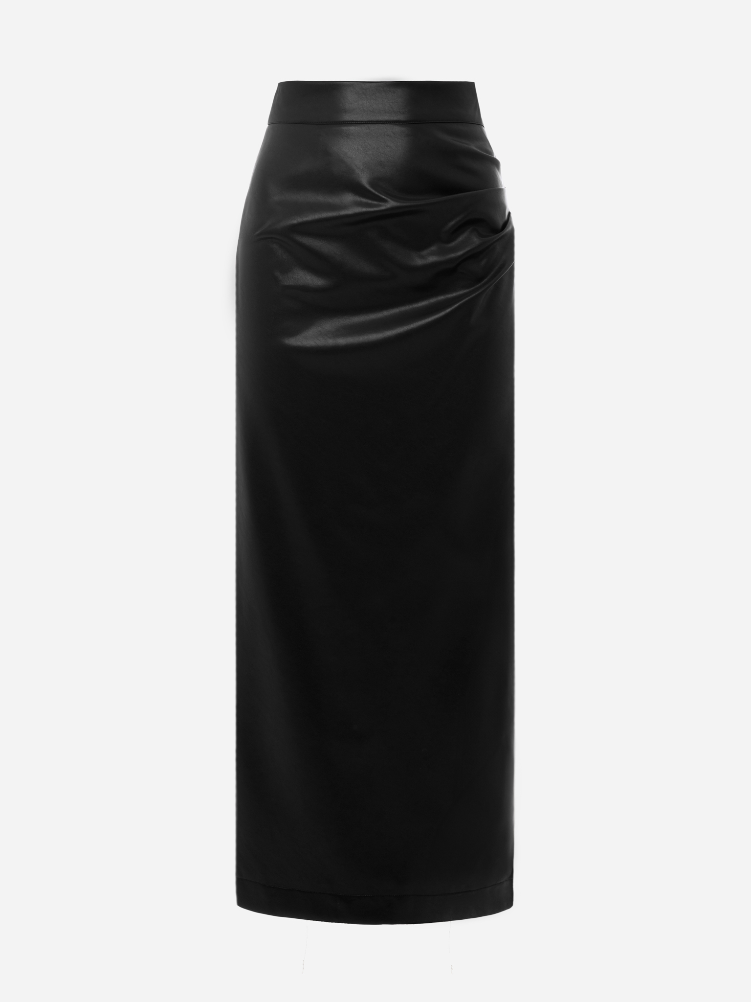 Straight eco-leather maxi skirt