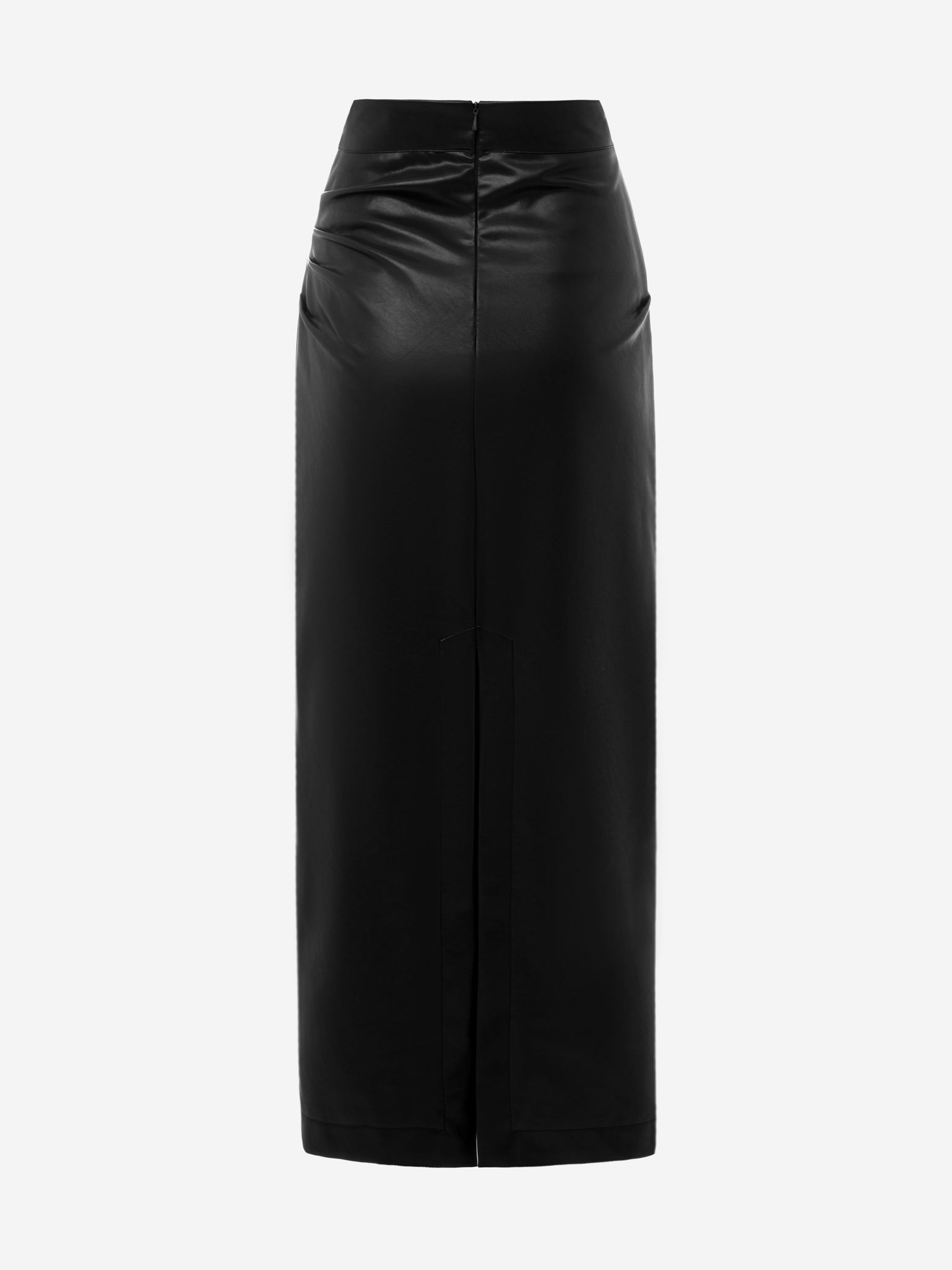 Straight eco-leather maxi skirt