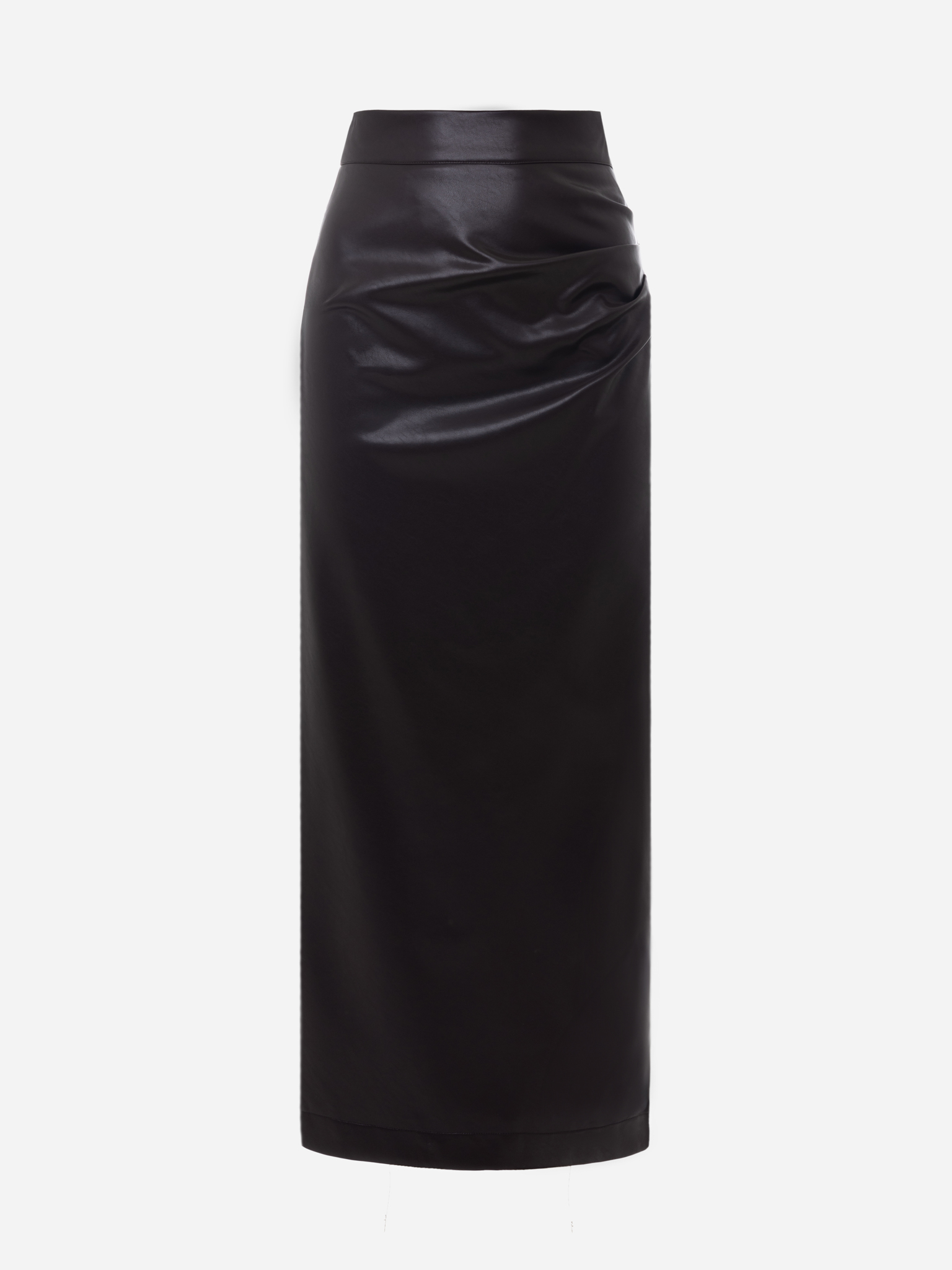 Straight eco-leather maxi skirt
