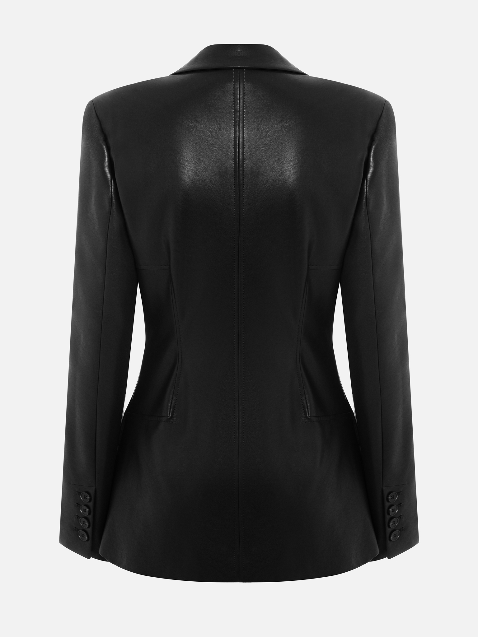 Fitted eco-leather jacket