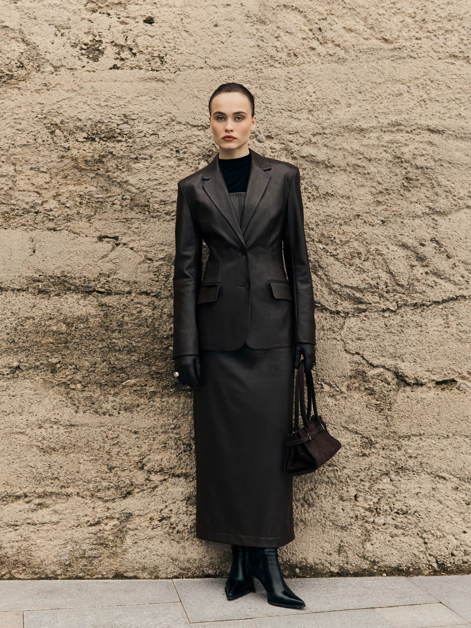 Taillierte Jacke aus Öko-Leder