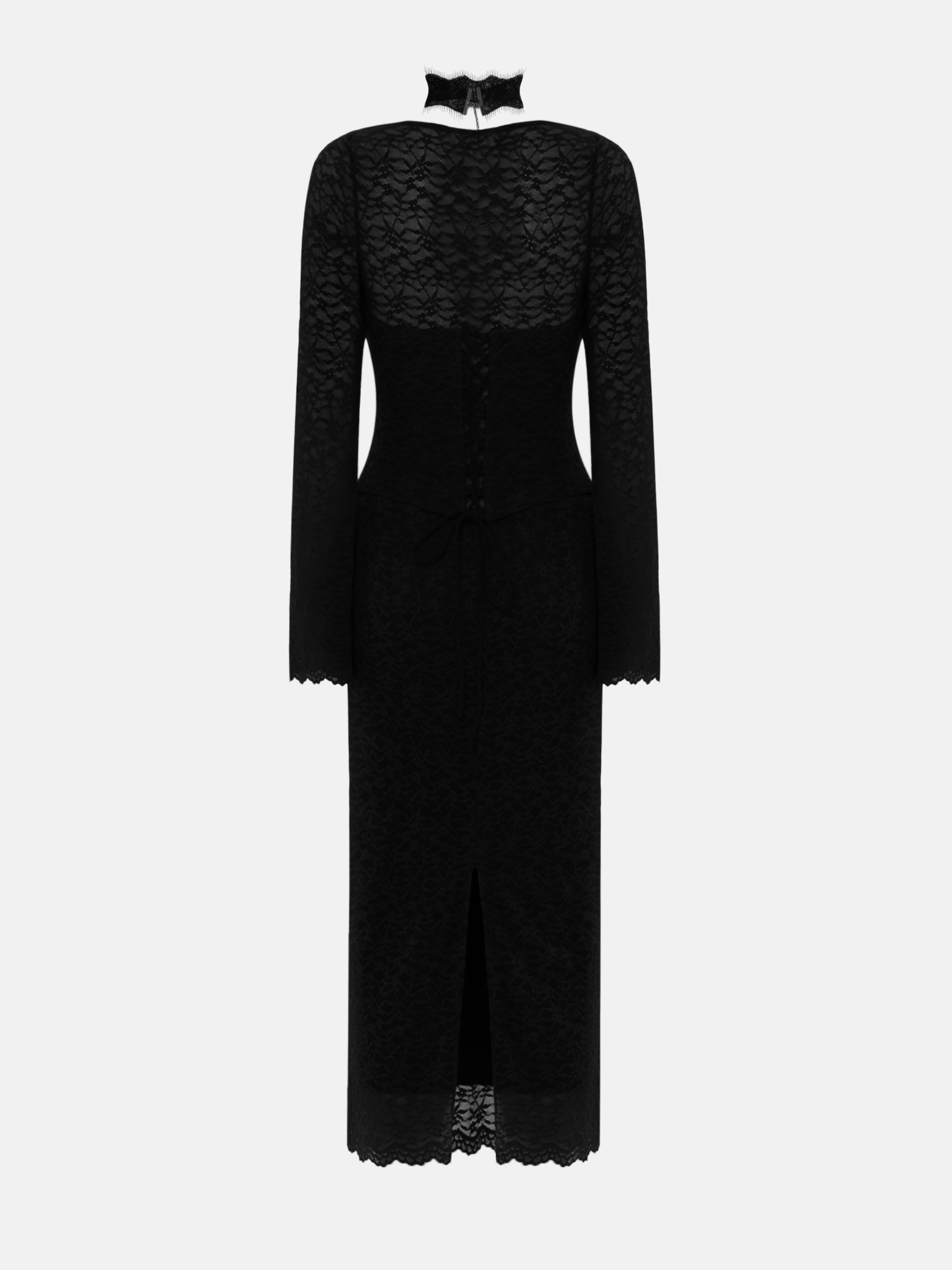 Guipure maxi dress with tonal choker